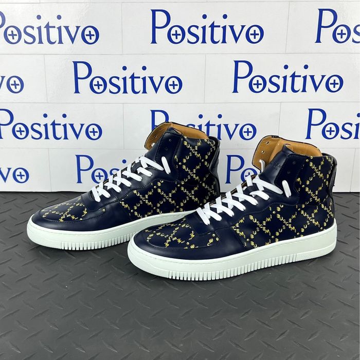 Buscemi Buscemi Mens Dome Mono Navy Leather Sneakers US 9 SAMPLE