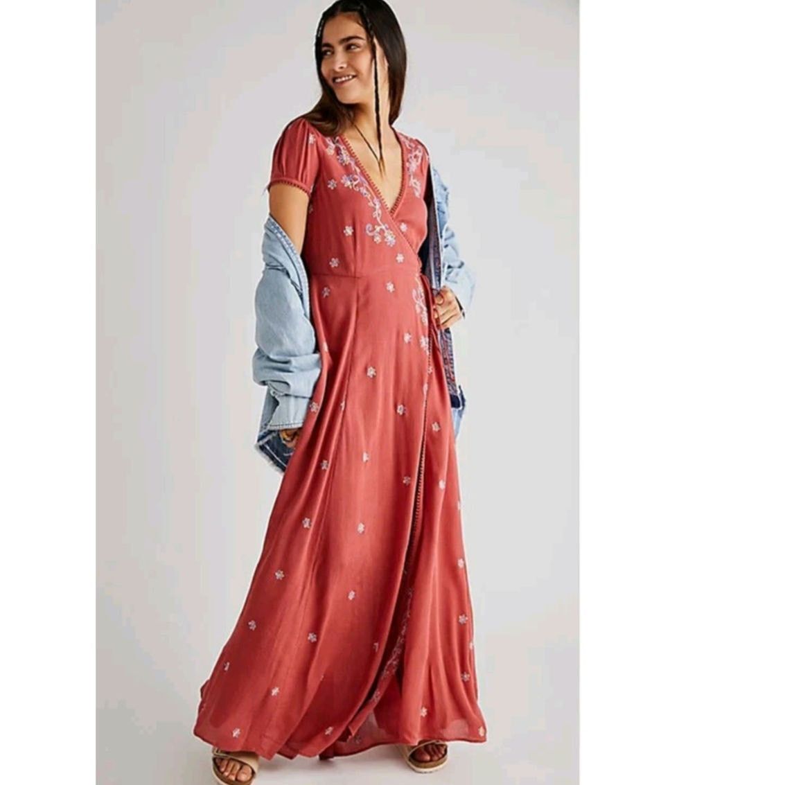 Free People NWT Free People Mia Wrap Boho Floral Maxi Dress $168 X-SMALL Size XS / US 0-2 / IT 36-38 - 3 Thumbnail