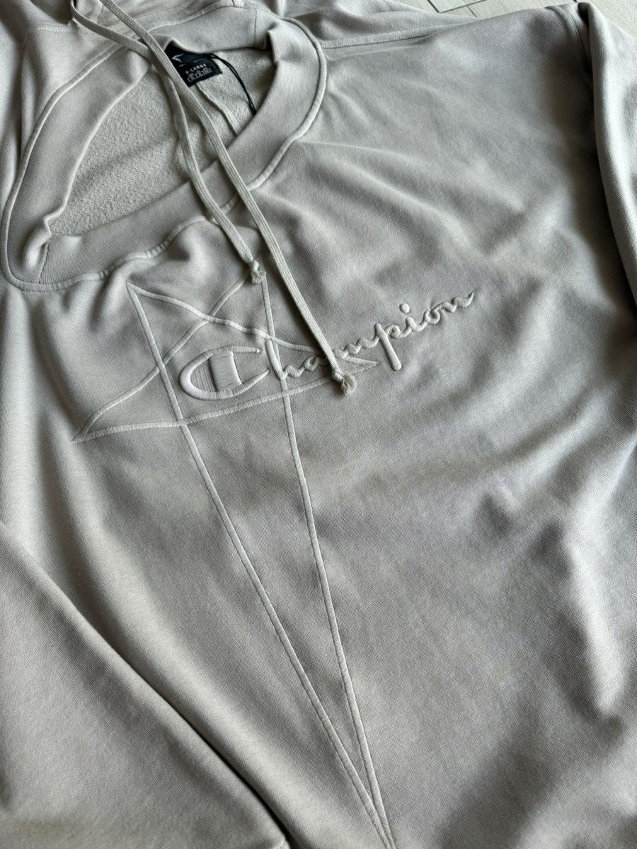 Rick Owens Rick Owens x Champion Pearl Assymetrical Tommy Hoodie Size US XL / EU 56 / 4 - 5 Thumbnail