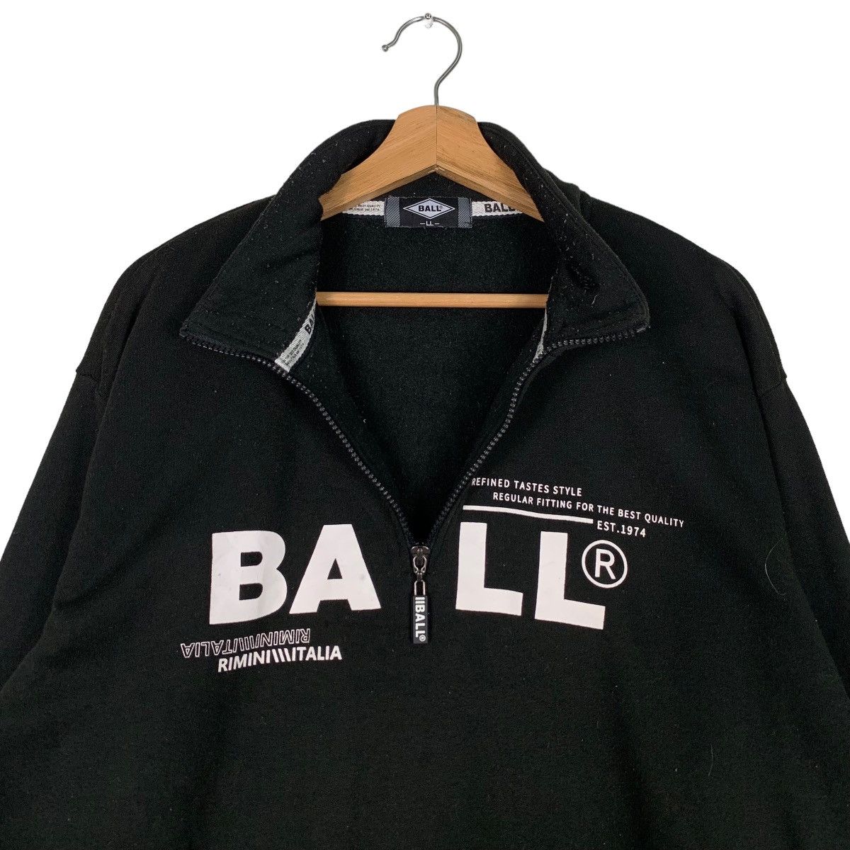 Japanese Brand BALL Big Logo Half Zip Turtle Neck Sweatshirts #0796-C36 Size US L / EU 52-54 / 3 - 10 Thumbnail