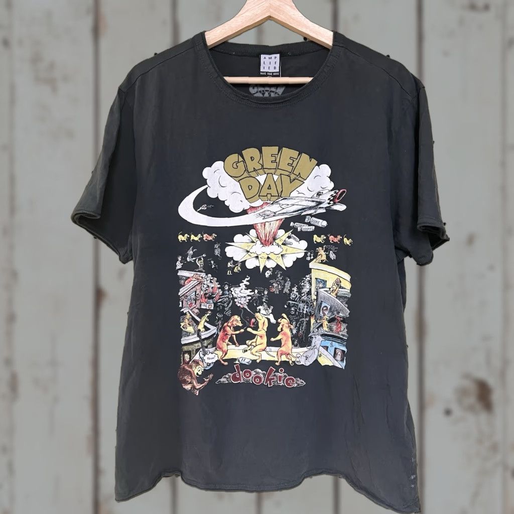 Vintage XL Amplified Dookie Shirt Rock Band Graphic Black Distressed Style Size US XL / EU 56 / 4 - 1 Thumbnail