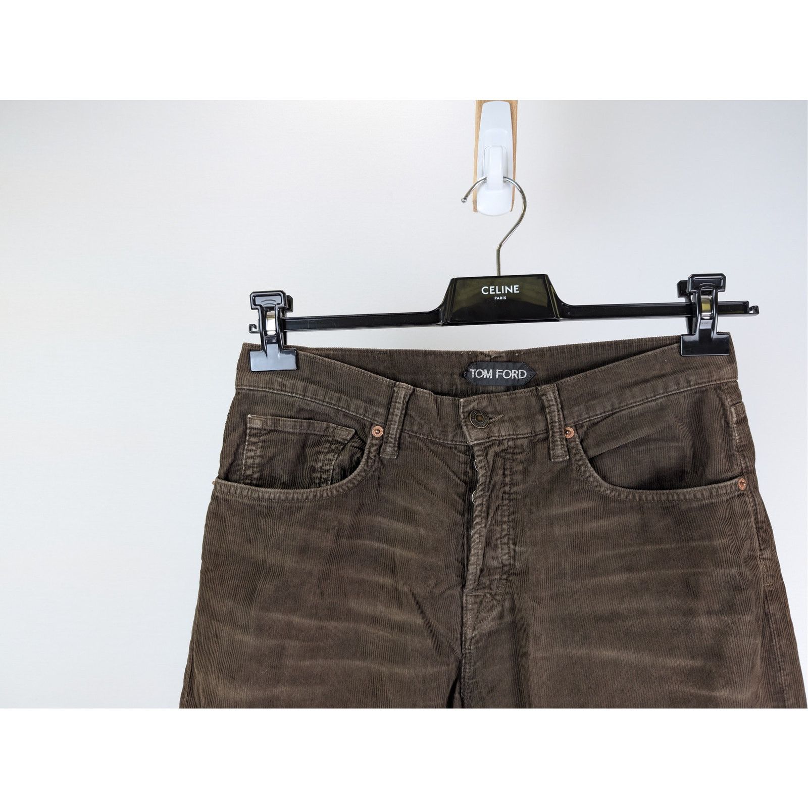 Tom Ford o1rshd1 CC20 slim-fit selvedge denim jeans in a brown/taupe Size US 33 - 4 Thumbnail