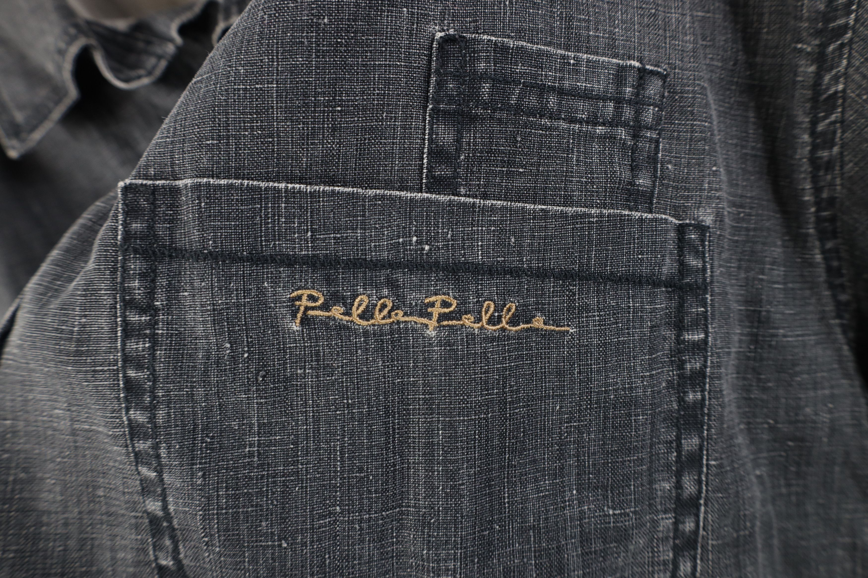 Pelle Pelle Vintage 90s Y2K Pelle Pelle Chambray Linen Button Shirt Size US XXL / EU 58 / 5 - 4 Thumbnail