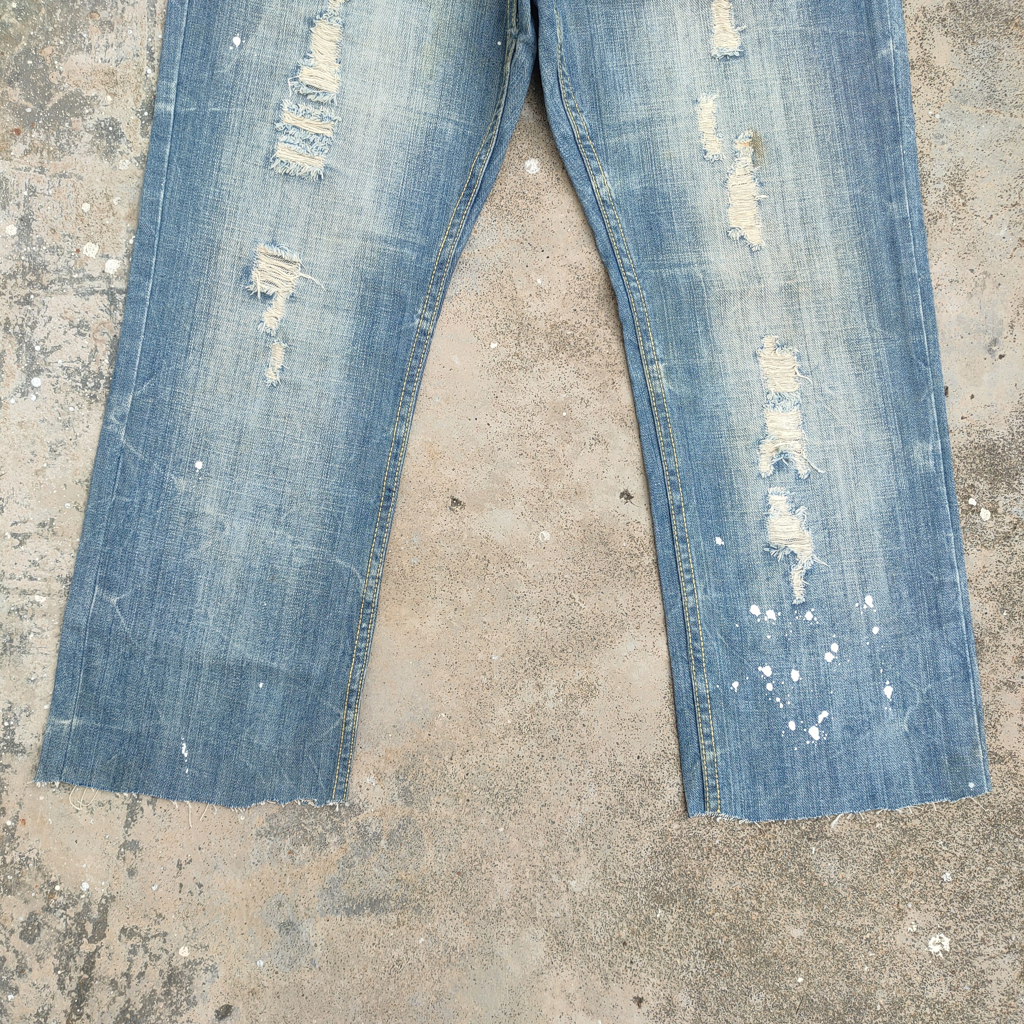 Japanese Brand VINTAGE DO DENIM DISTRESSED FADED JEANS DENIM PANTS Size US 34 / EU 50 - 3 Thumbnail