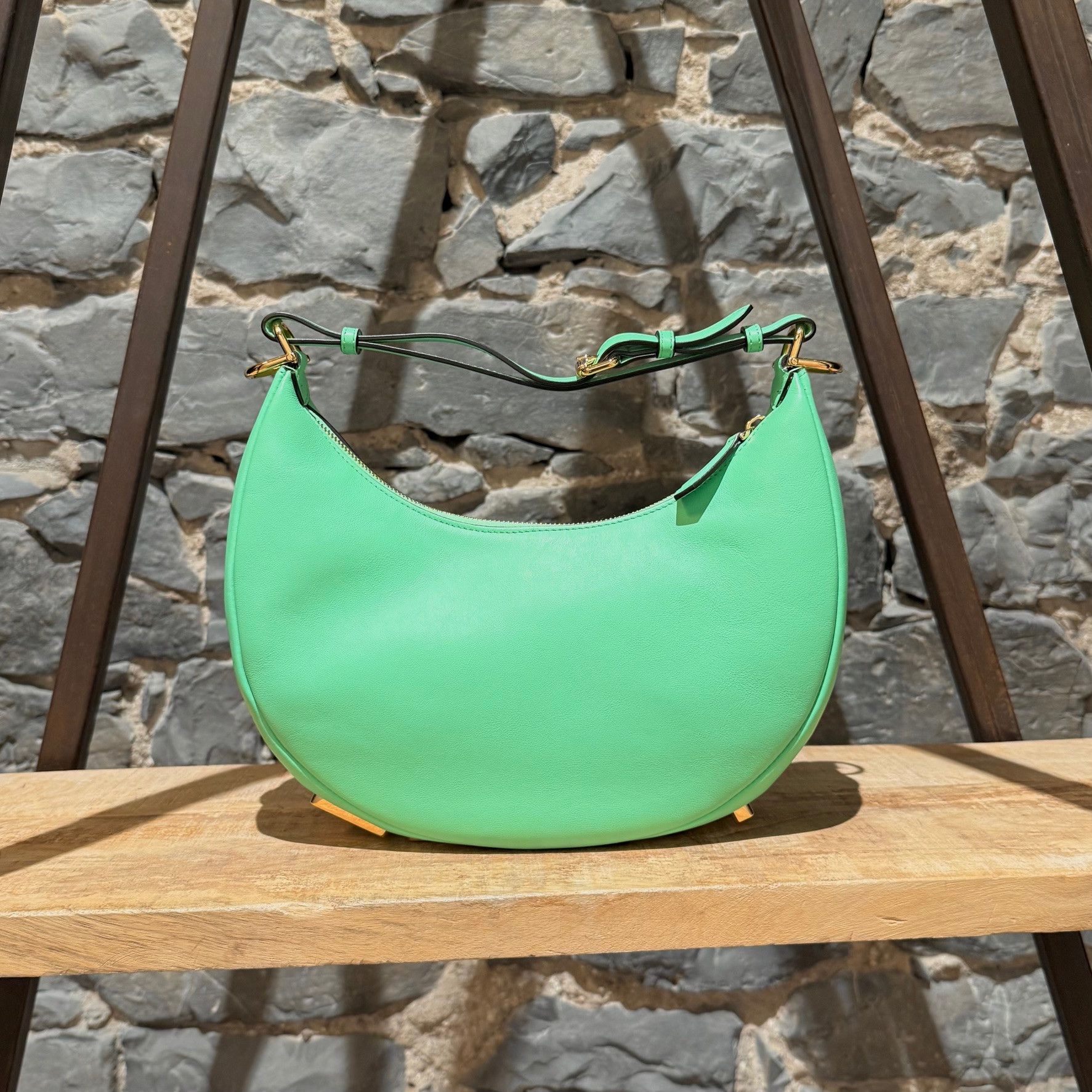 Fendi Fendi Green Leather Fendigraphy Small Bag Size ONE SIZE - 1 Thumbnail