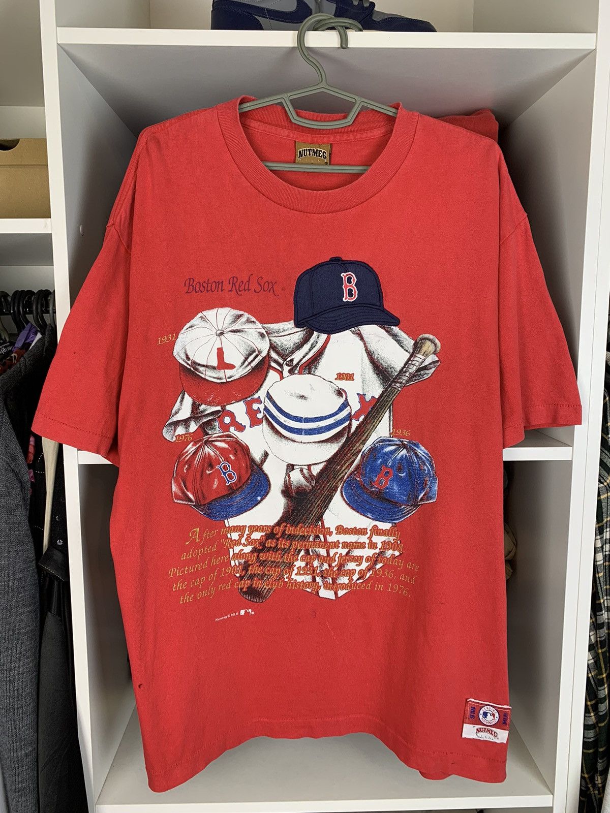 MLB × Nutmeg × Vintage Vintage Boston Red Sox Single Stitch T-shirt Size US L / EU 52-54 / 3 - 1 Thumbnail