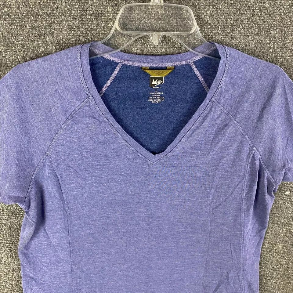 Rei REI Top Women's Large Tencel Lyocell Blend Short Sleeve L Size L / US 10 / IT 46 - 2 Thumbnail