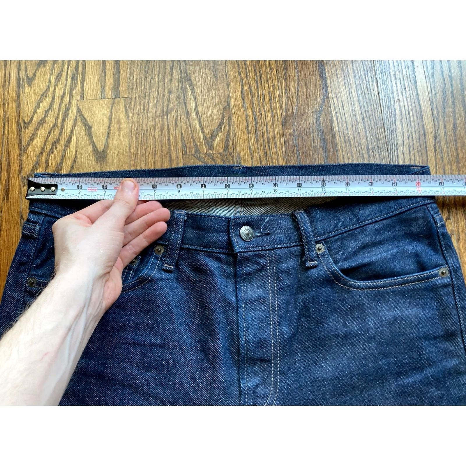 Uniqlo Uniqlo Mens Jeans Slim Straight Blue Size 32x27 Kaihara Selvedge Raw Denim Size US 32 / EU 48 - 6 Thumbnail