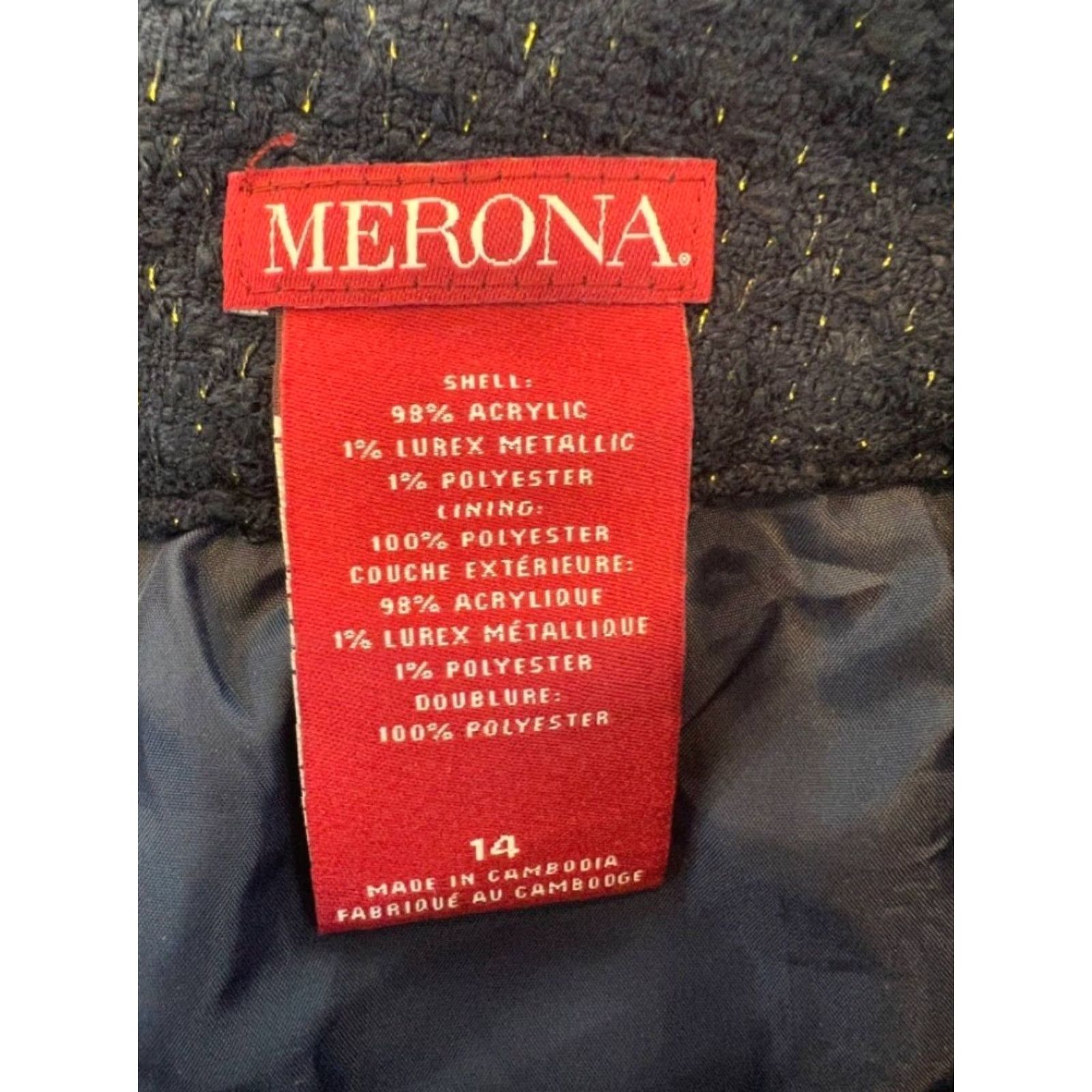 Merona Merona Skirt Navy Gold Shimmer NWTs Size 14 Women Blue Pockets Zipper Size 36" / US 14 / IT 50 - 3 Thumbnail