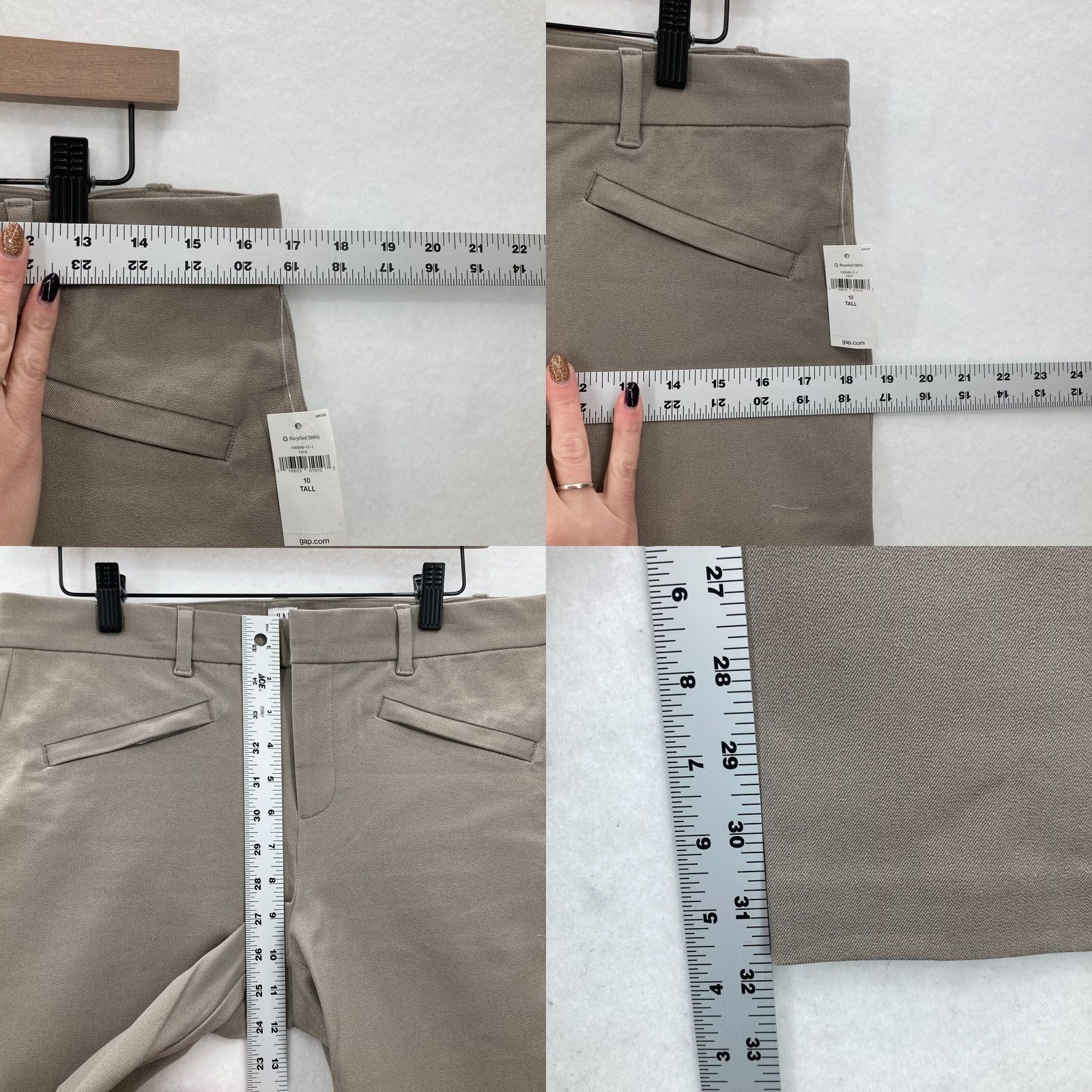 Gap GAP Skinny Ankle Pants Women's 10 Tall Beige Stretch Career Casual Workwear Regular Size 10 Tall Size 32" / US 10 / IT 46 - 8 Thumbnail