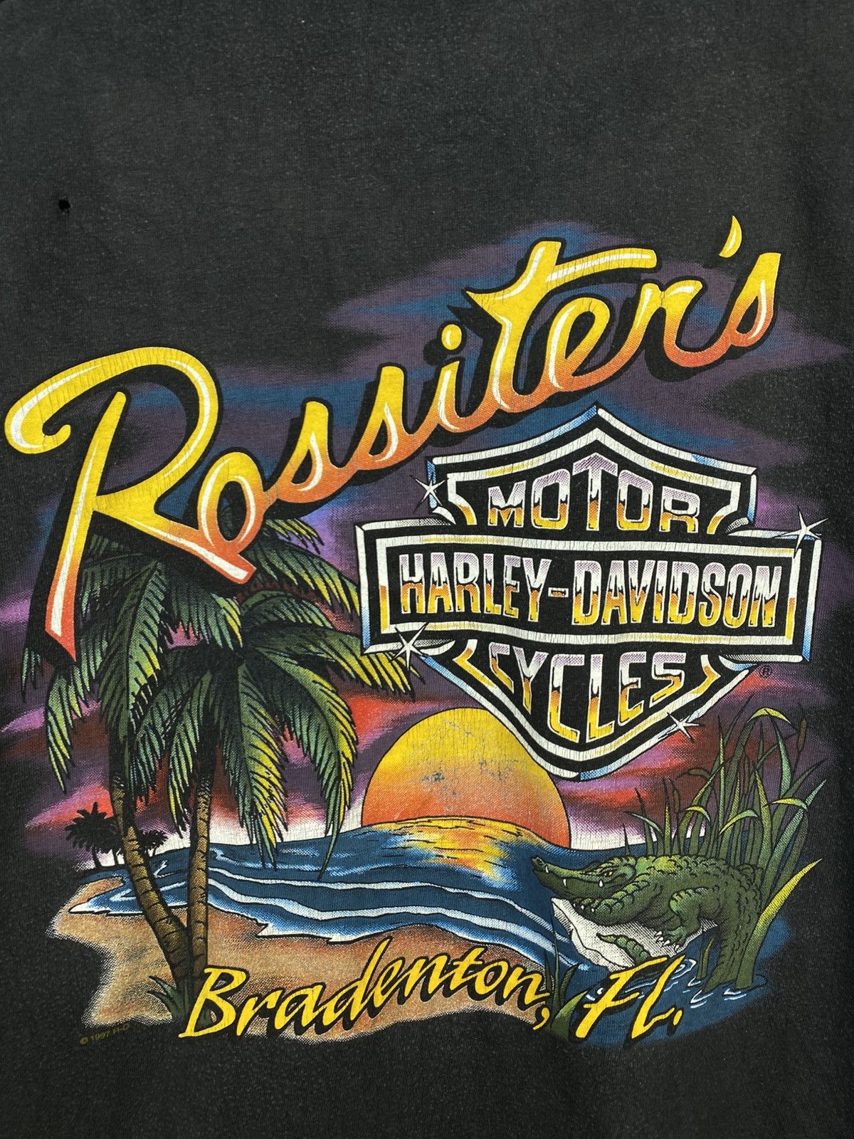 Harley Davidson Vintage 97s Rossiter’s Harley Davidson Biker Riding T-Shirt Size US L / EU 52-54 / 3 - 3 Thumbnail