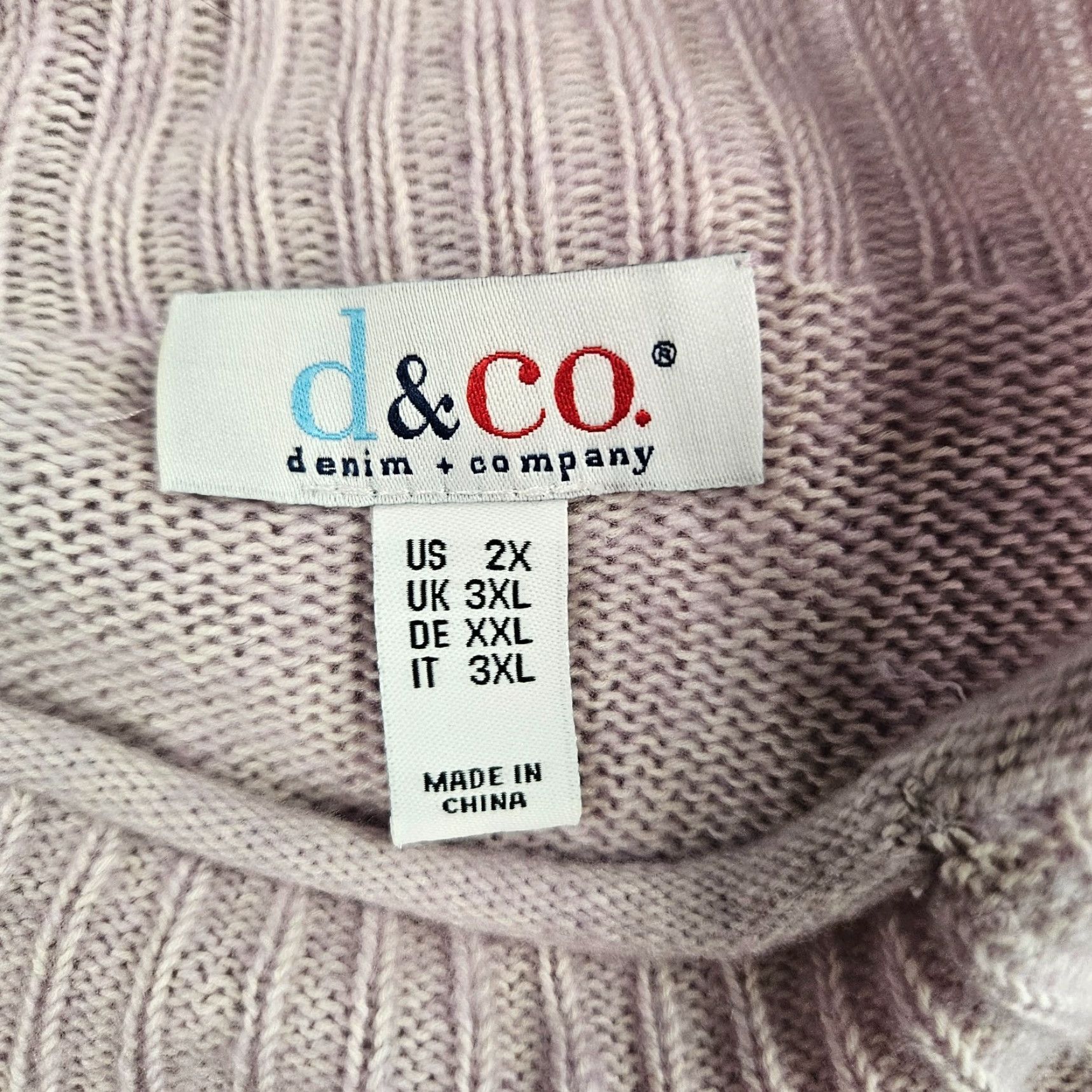 Denim & Co. VINTAGE Denim & Co Womens Front Seam Pullover Sweater Sz 2X Purple Cotton Blend Size XXL / US 16-18 / IT 52-54 - 6 Thumbnail