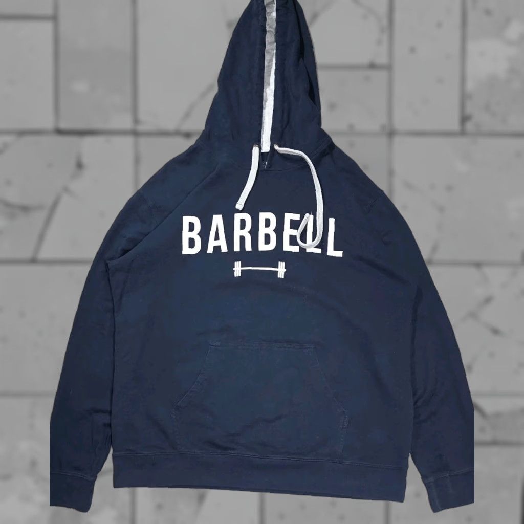 Spell Barbell Hoodie Men XL Blue Lightweight Logo Spell out Sweatshirt Hoodie Pullover Size US XL / EU 56 / 4 - 1 Thumbnail
