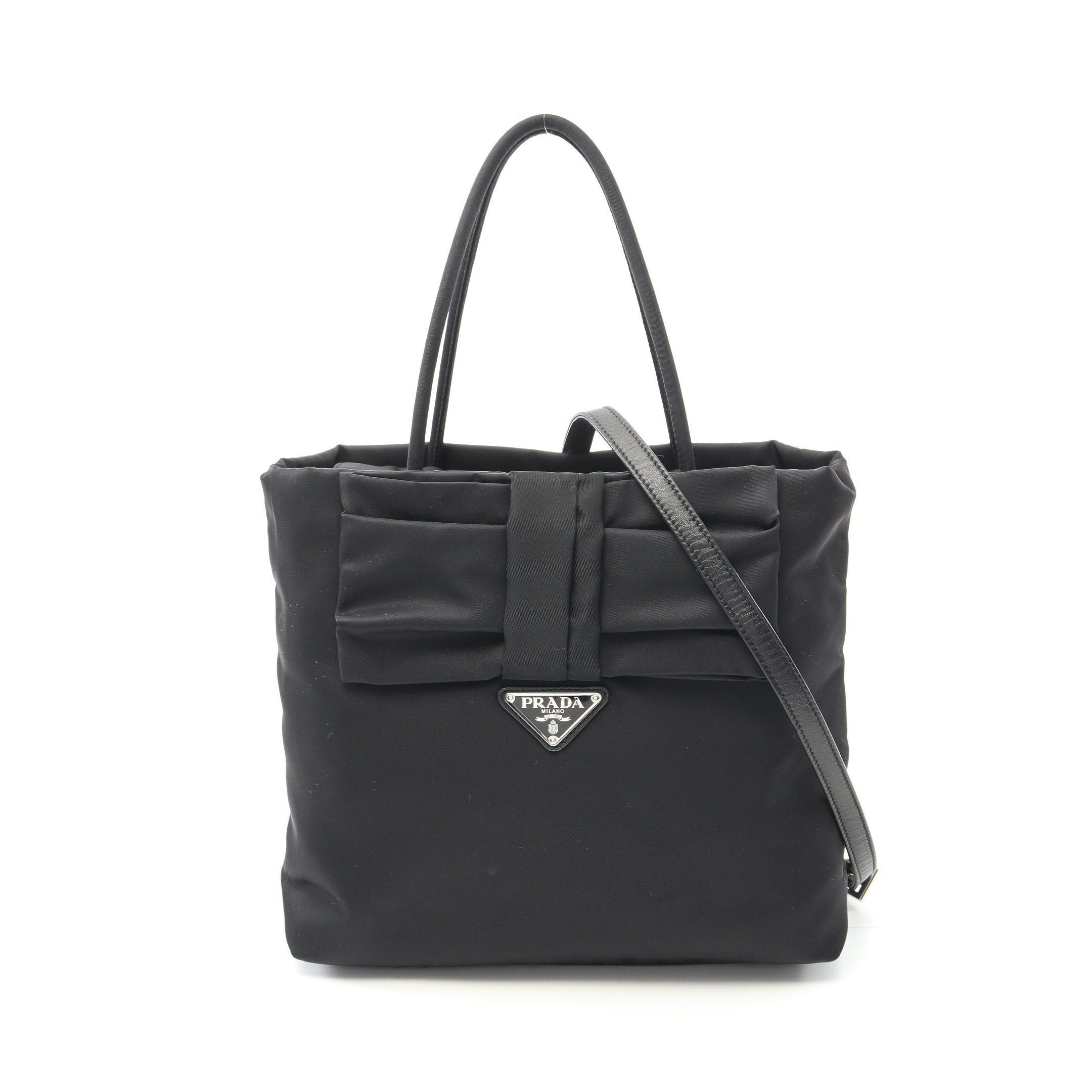 Prada Prada Handbag Tote Bag Nylon Black Size ONE SIZE - 1 Thumbnail