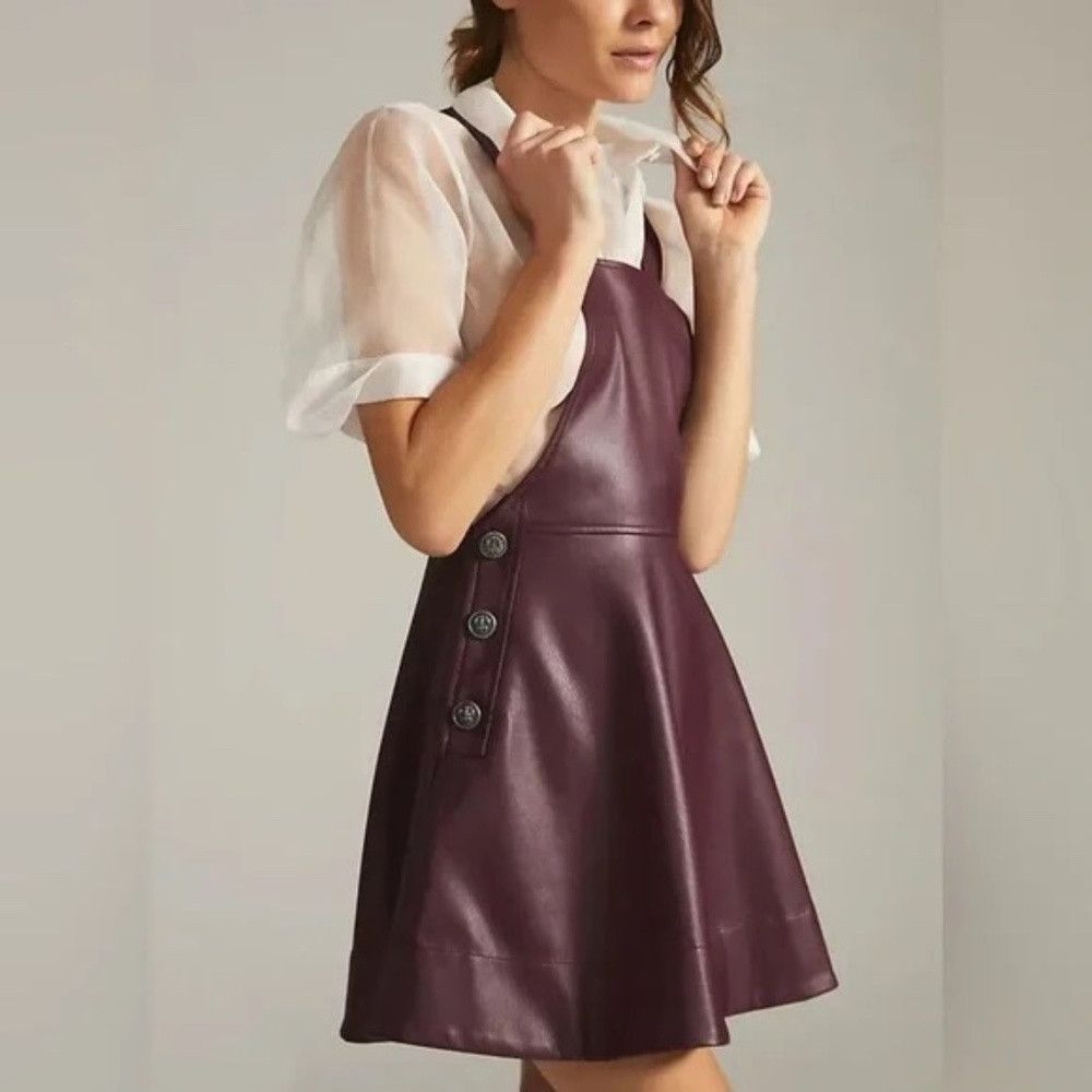 Anthropologie NWT Maeve Faux Leather Pinafore in XS Size XS / US 0-2 / IT 36-38 - 1 Thumbnail