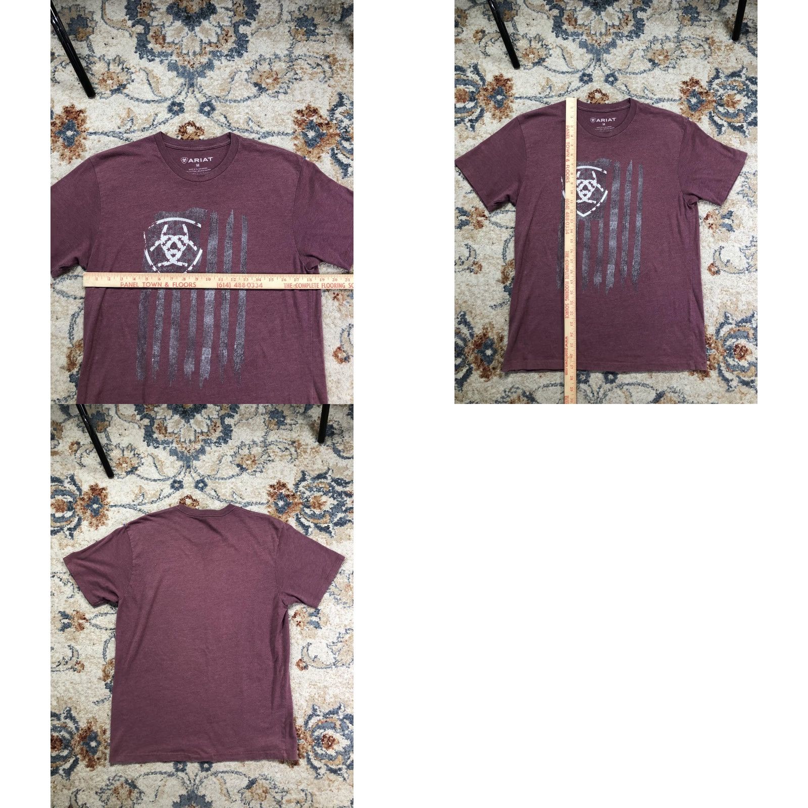 Ariat Ariat Shirt Mens M Red Flag Graphic Tee Patriotic Tagless Short Sleeve Crew Neck Front Shield Logo Print Shirts Mens Spring Summer Fall Boys Mens? Size US M / EU 48-50 / 2 - 8 Thumbnail