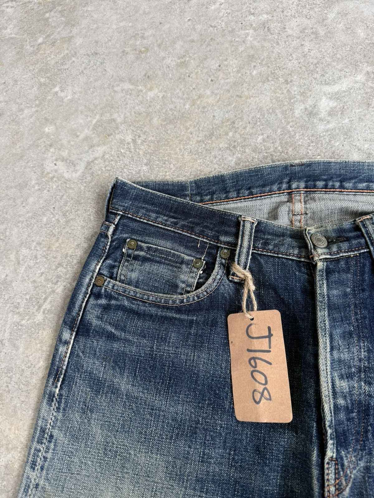 Full Count & Co. Vintage Fullcount 0105 Distressed Jeans Selvedge Denim Size US 30 / EU 46 - 13 Thumbnail