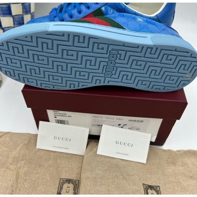 Gucci Gucci ace crystal canvas low top sneakers sz 7 fits 7.5 US Size US 7.5 / EU 40-41 - 7 Thumbnail