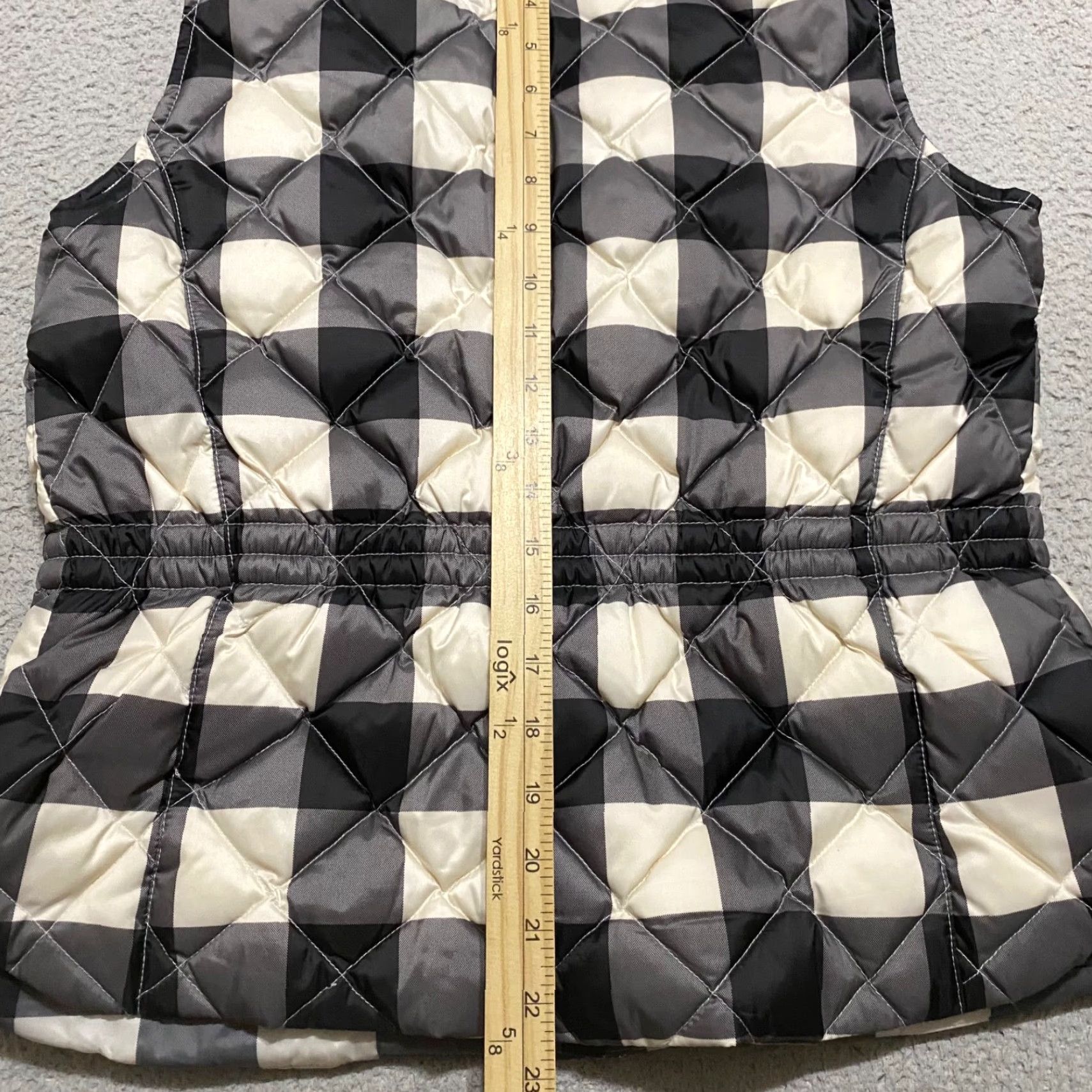 Talbots Talbots Womens Vest PS Black Plaid Quilted Down Full Zip Snap Button Size S / US 4 / IT 40 - 7 Thumbnail