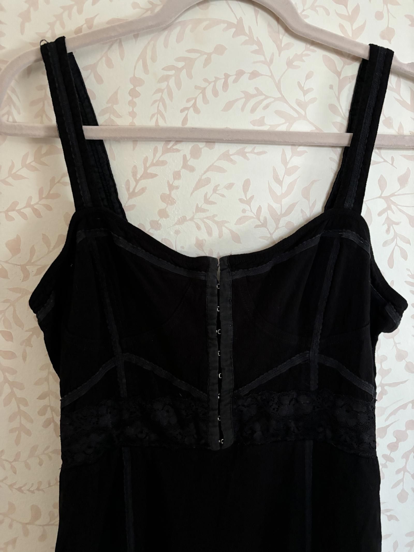 Free People Free People Corset Black Dress with Lace Accents Size L / US 10 / IT 46 - 5 Thumbnail