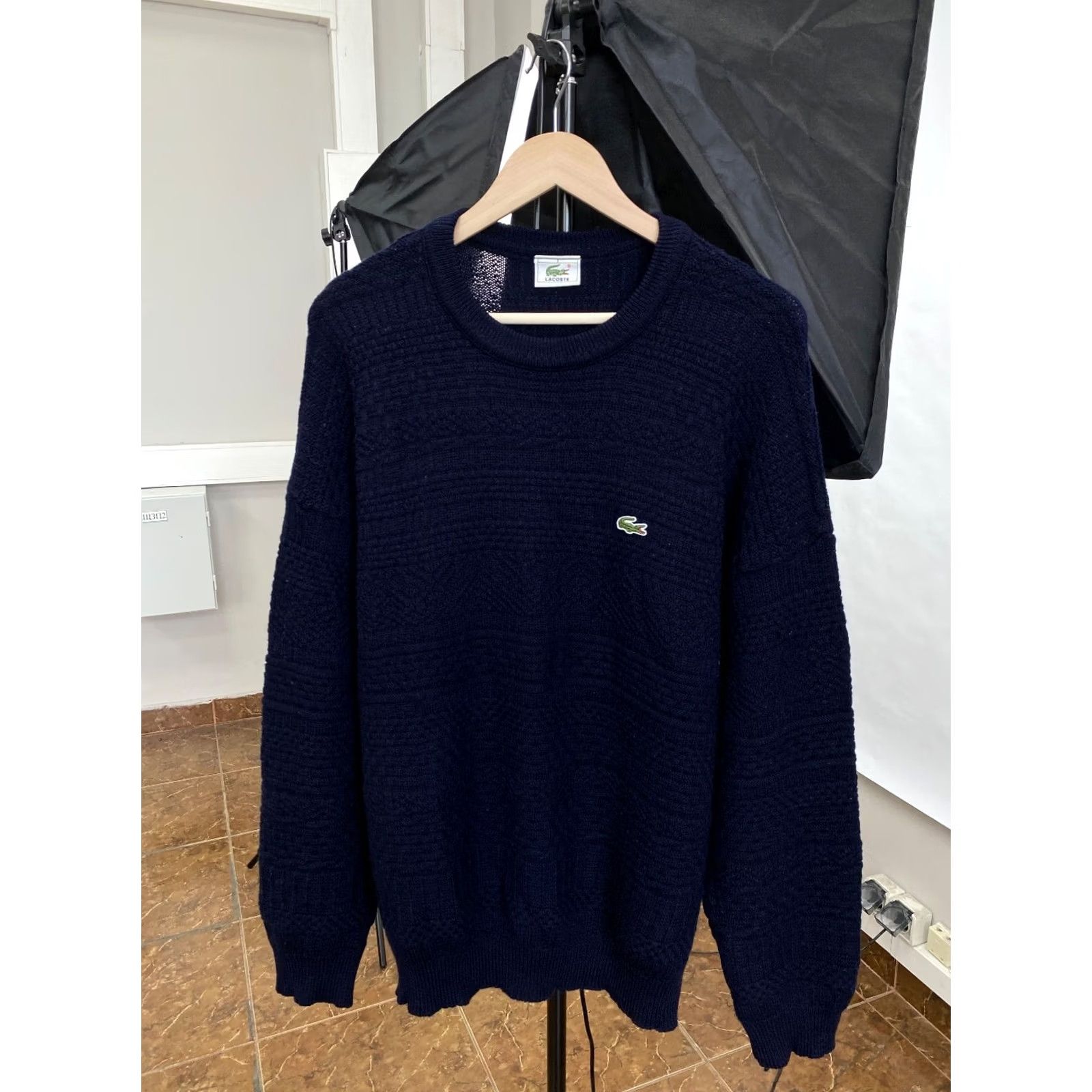 Lacoste VINTAGE Lacoste Sweater 90s Wool Knit XL Blue Cardigan France Mens Size US XL / EU 56 / 4 - 2 Thumbnail
