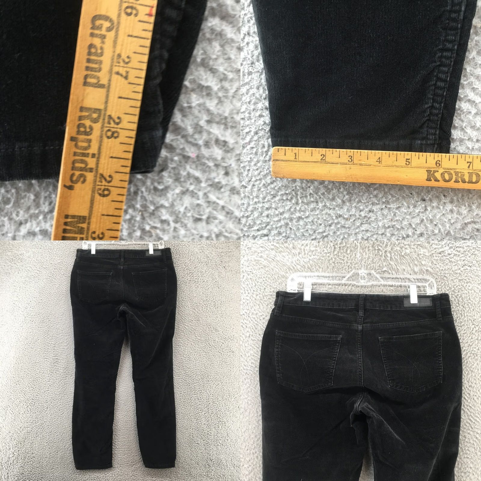 Calvin Klein Calvin Klein Skinny Jeans Womens 14x30 Black Corduroy Mid Rise Skinny Jeans Womens 14 Black Corduroy Mid Rise Size 36" / US 14 / IT 50 - 8 Thumbnail
