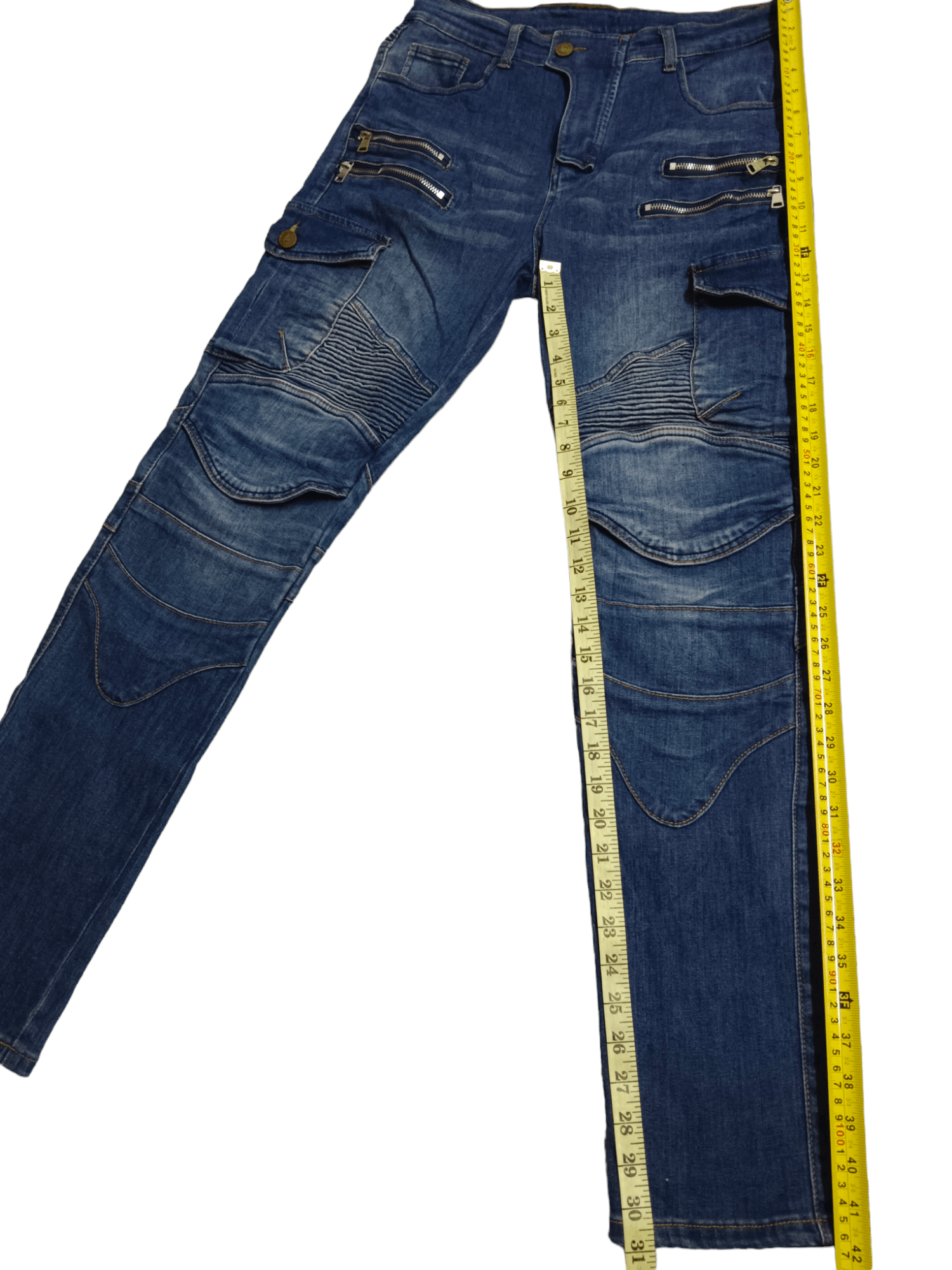 Japanese Brand VOLERO Balmain Inspired Multi Pocket Biker Denim Size US 30 / EU 46 - 7 Thumbnail