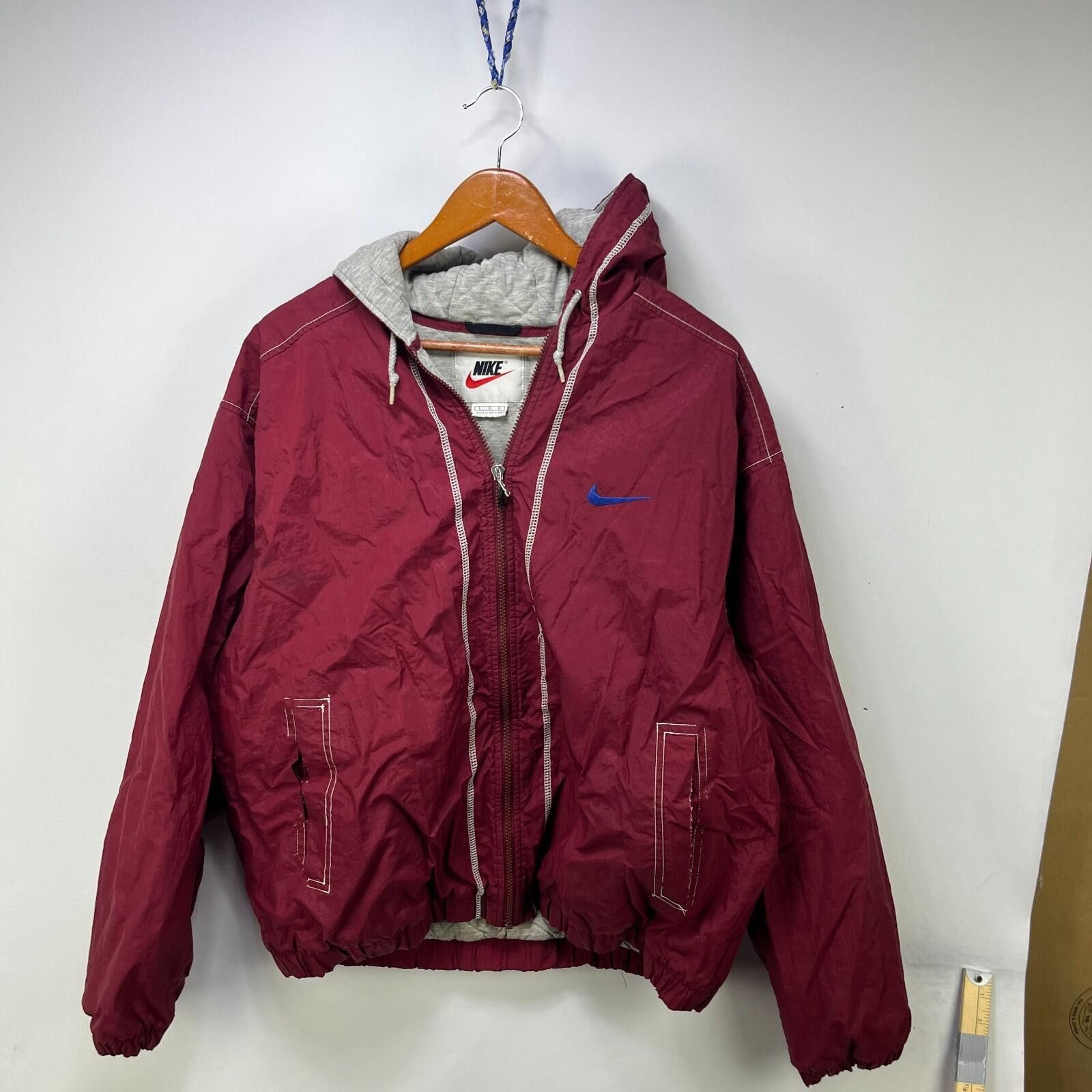 Nike Vintage 90s Nike Big Swoosh Hooded Jacket Large Size ONE SIZE - 3 Thumbnail