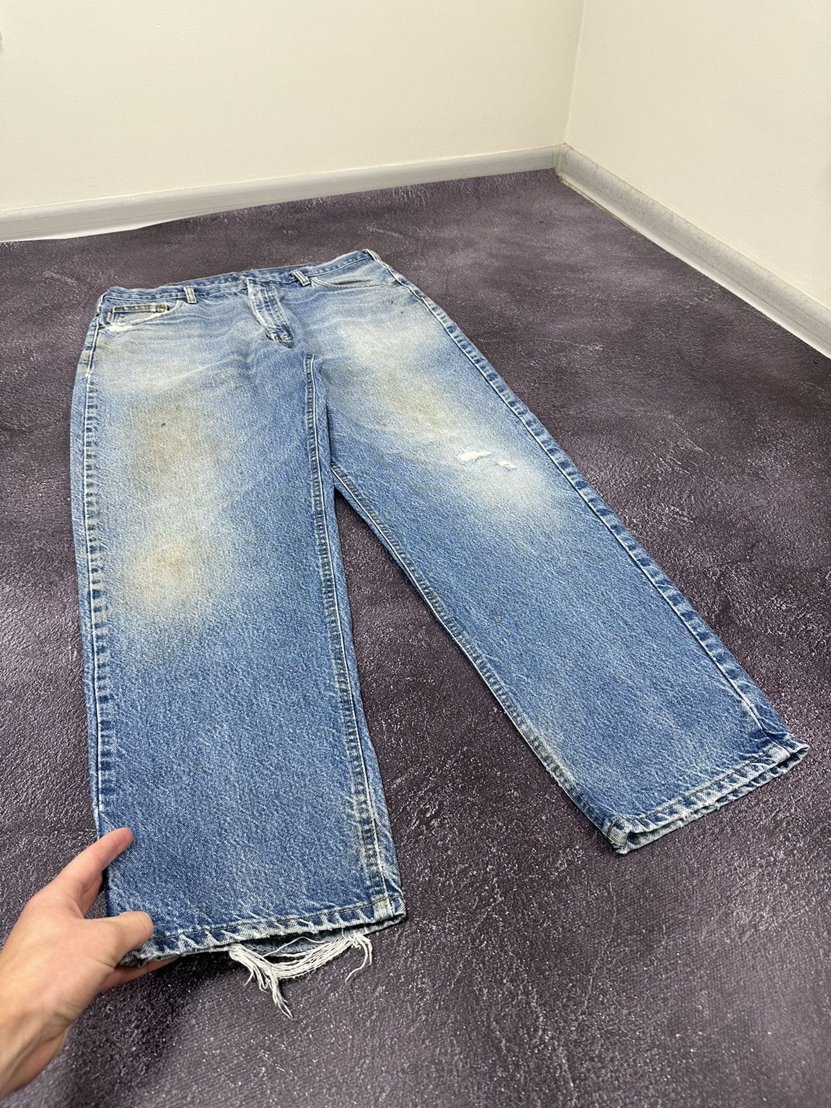 Carhartt × Vintage Vintage 90s Carhartt Baggy Work Light Blue Denim Jeans Pants Size US 38 / EU 54 - 4 Thumbnail