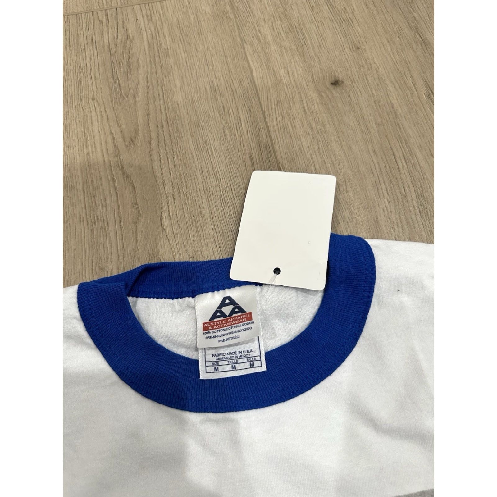Vintage VINTAGE NWT Corvette Stingray 427 White Ringer GM Shirt Medium Unisex 1990s Graphic Tee Size US M / EU 48-50 / 2 - 5 Thumbnail