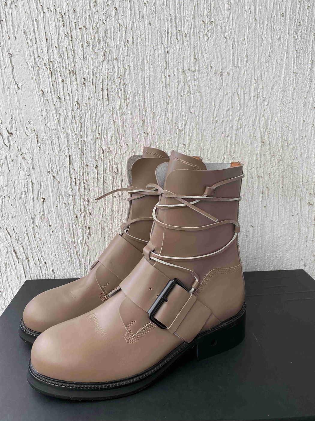 Dirk Bikkembergs leather laces buckle boots Size US 12 / EU 45 - 1 Thumbnail