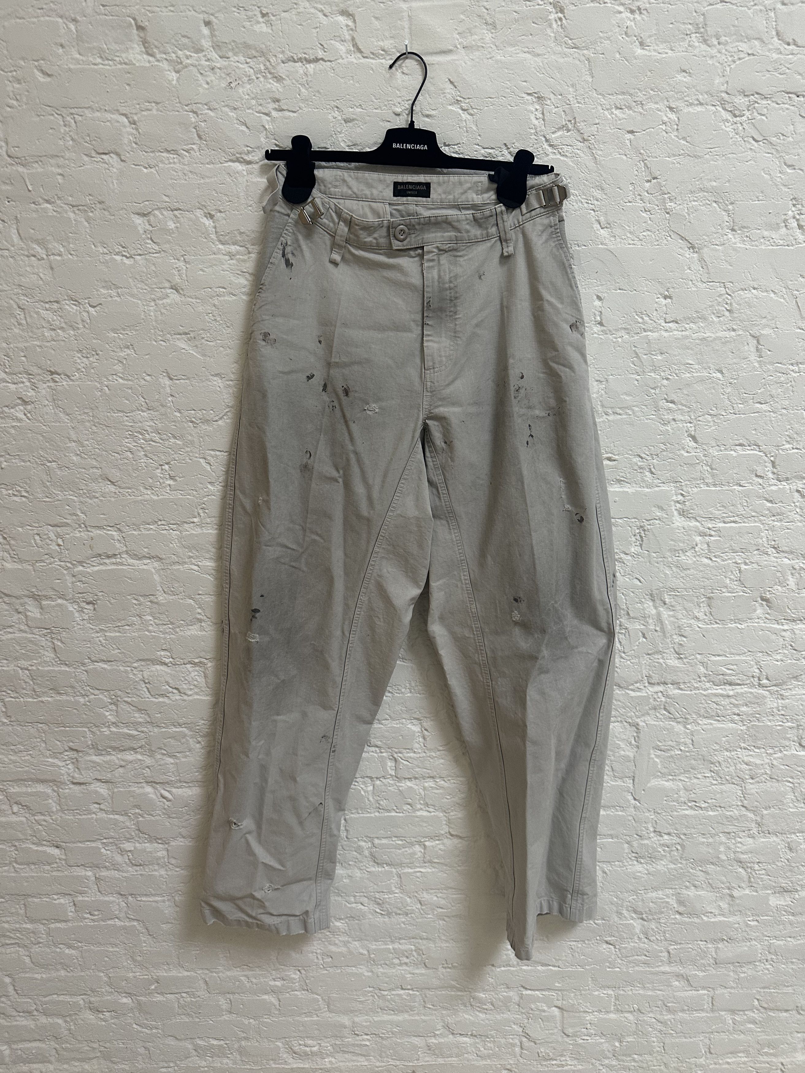 image of Balenciaga Minimal Cargo Pants in White, Men's (Size 34)