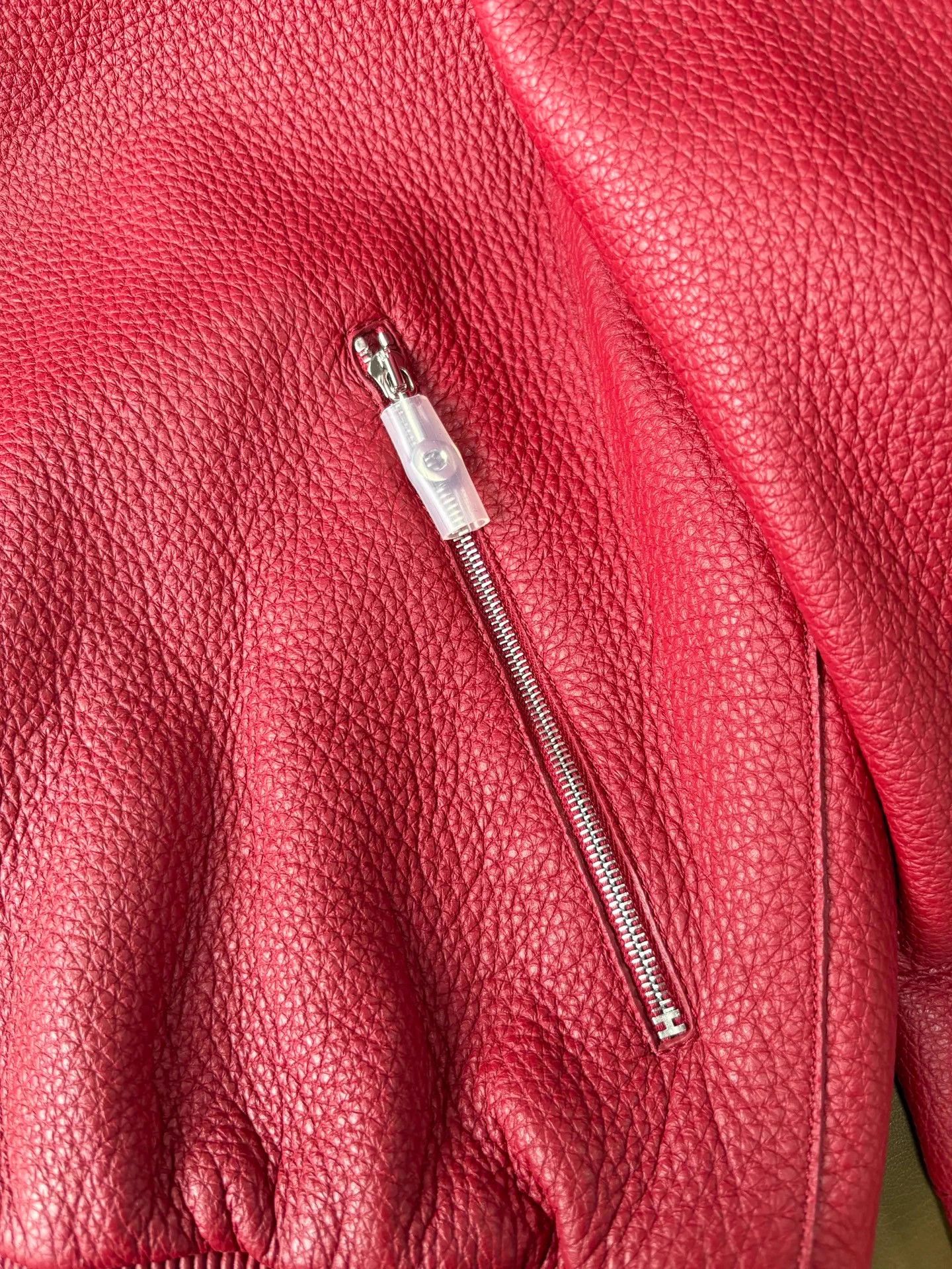 Hermes Hermes red soft deer skin zip-up jacket 38 Size S / US 4 / IT 40 - 5 Thumbnail