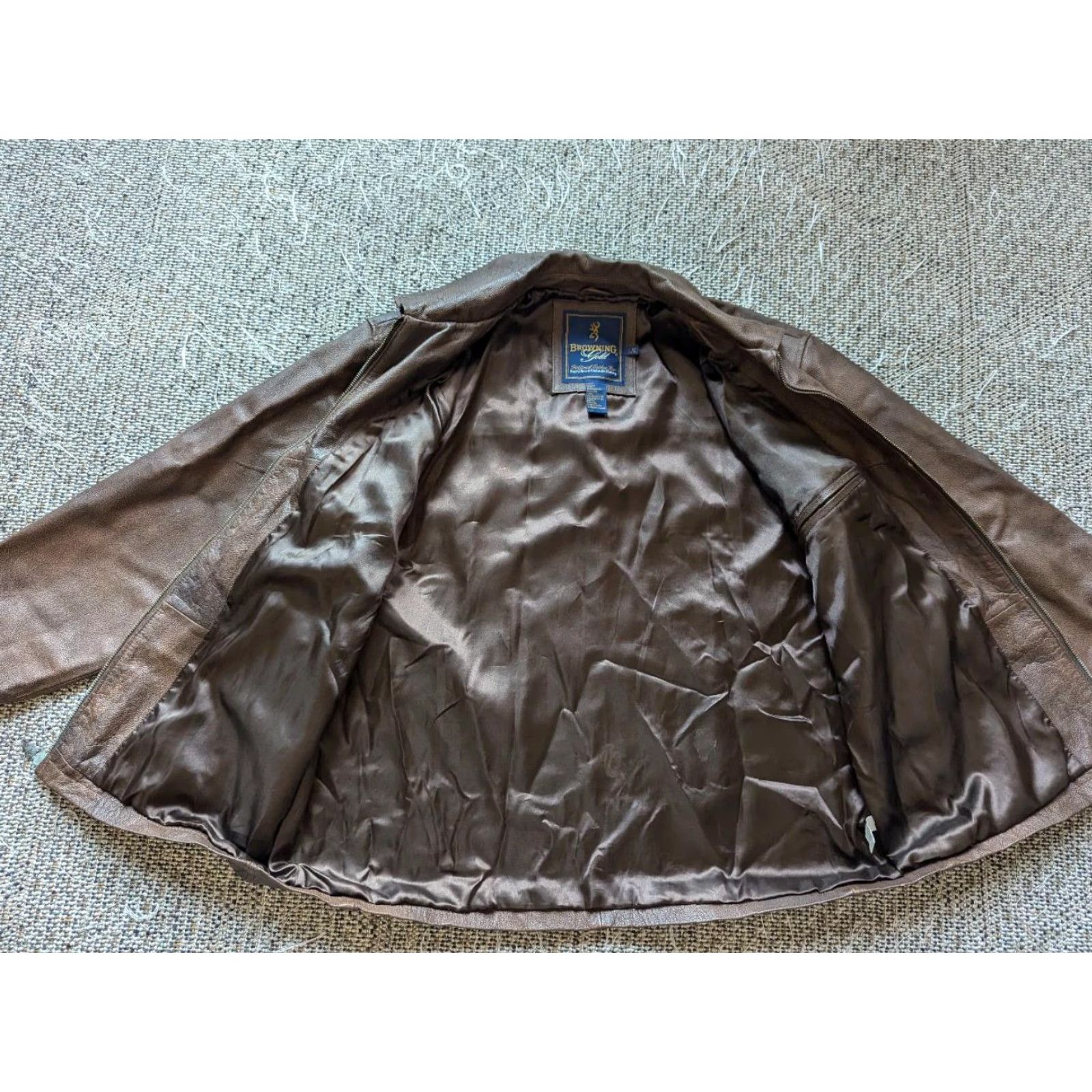 Van Heusen VINTAGE BROWNING leather jacket Parka Mens S Brown Suede Leather Coat Musket Pattern Solid 40-42 Chest Snap Zip Loose Fit Decade Vintage Size US S / EU 44-46 / 1 - 4 Thumbnail
