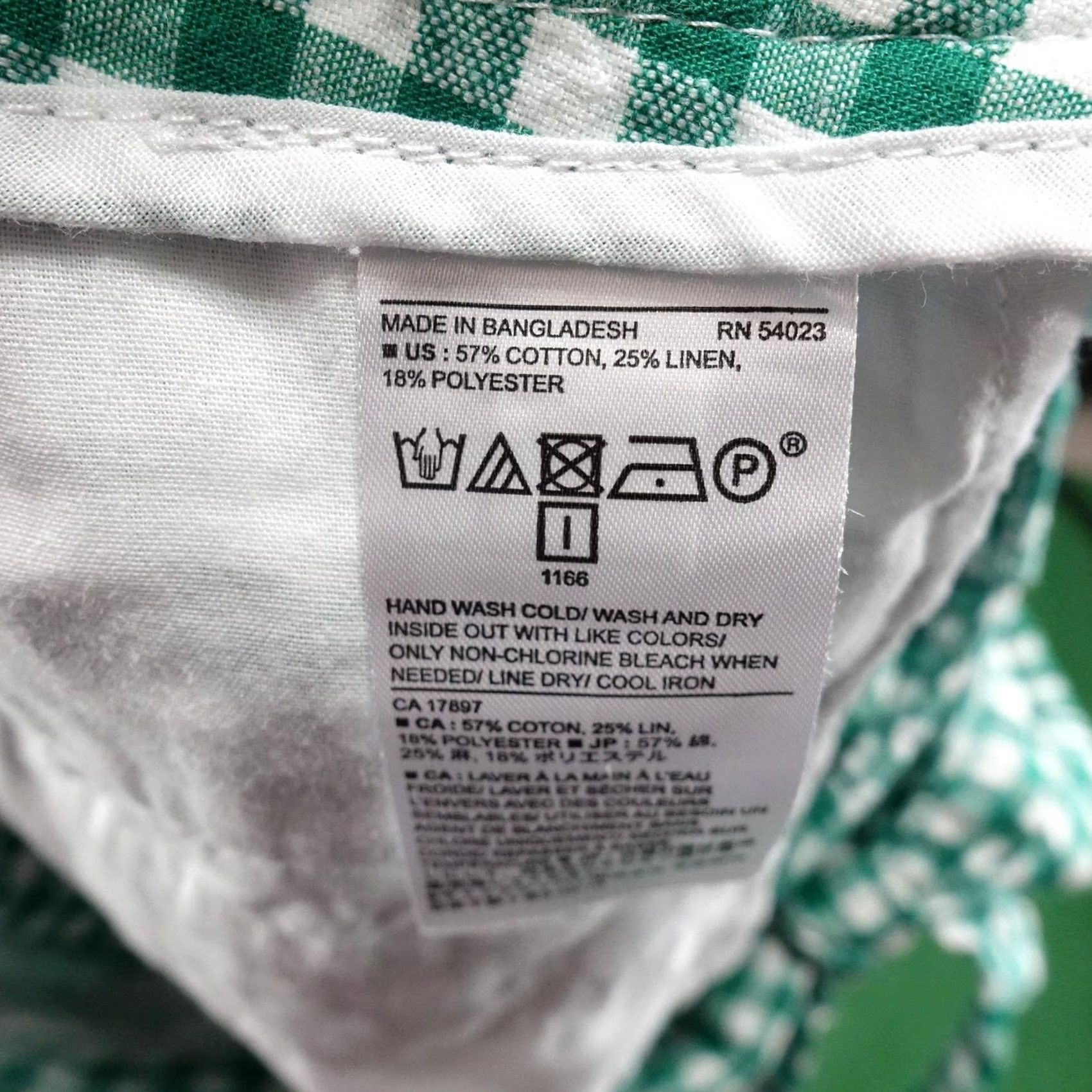 Banana Republic Banana Republic Womens Pants Green Gingham Paperbag Crop Twill Belted Linen Size 2 Size 26" / US 2 / IT 38 - 7 Thumbnail