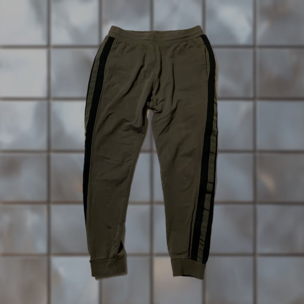 Antony Morato VINTAGE Antony Morato Slim Fit Jogger Striped Sweat Pants Mens L Olive Green Black Slimming Activewear Pants Size US 33 - 1 Thumbnail