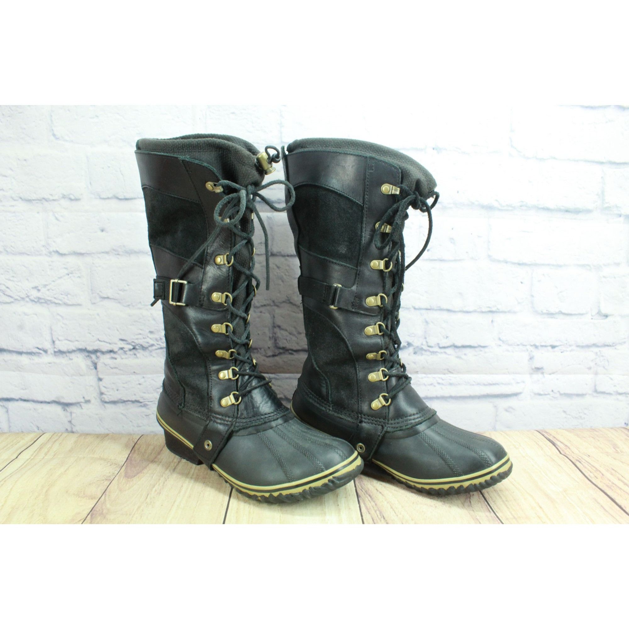SOREL Sorel Conquest Carly Black Suede Winter Boots Women's 9.5 Size US 9.5 / IT 39.5 - 3 Thumbnail