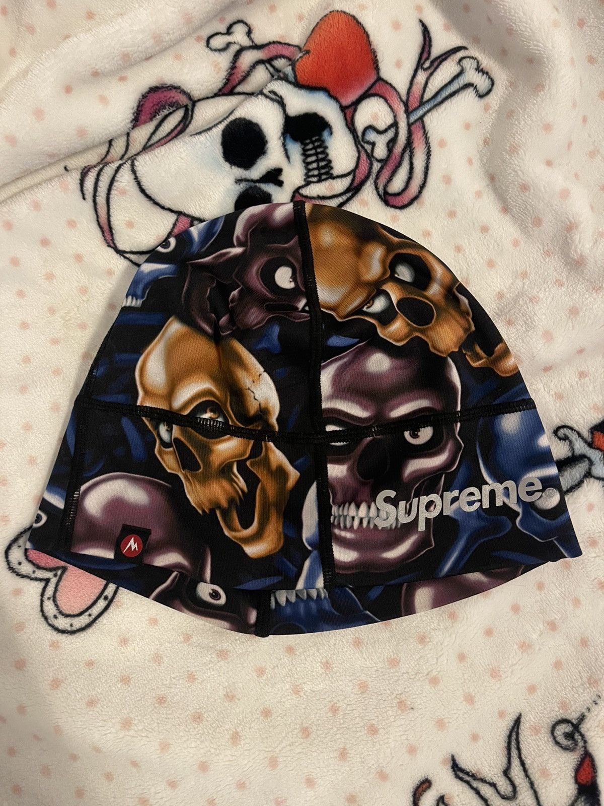 Supreme Marmot Base Layer Skull Pile Beanie