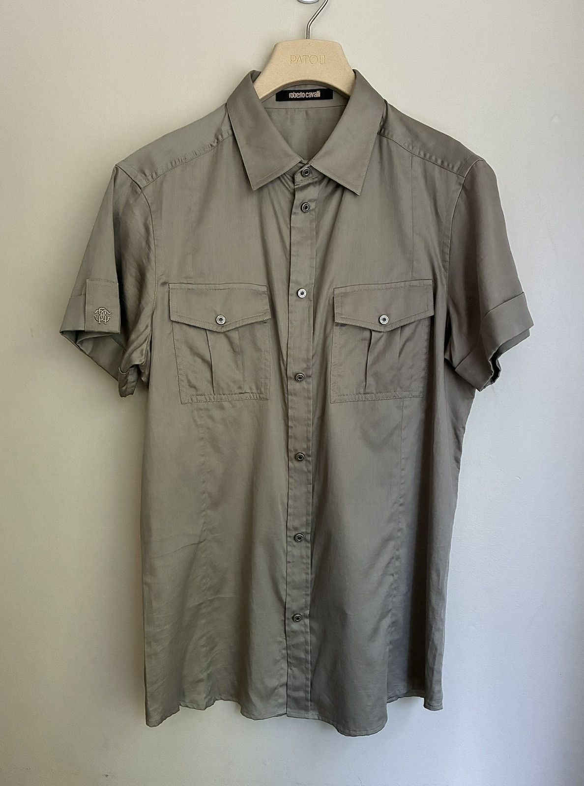 Roberto Cavalli Roberto Cavalli Silk Snap Button Military Shirt Size US M / EU 48-50 / 2 - 19 Thumbnail