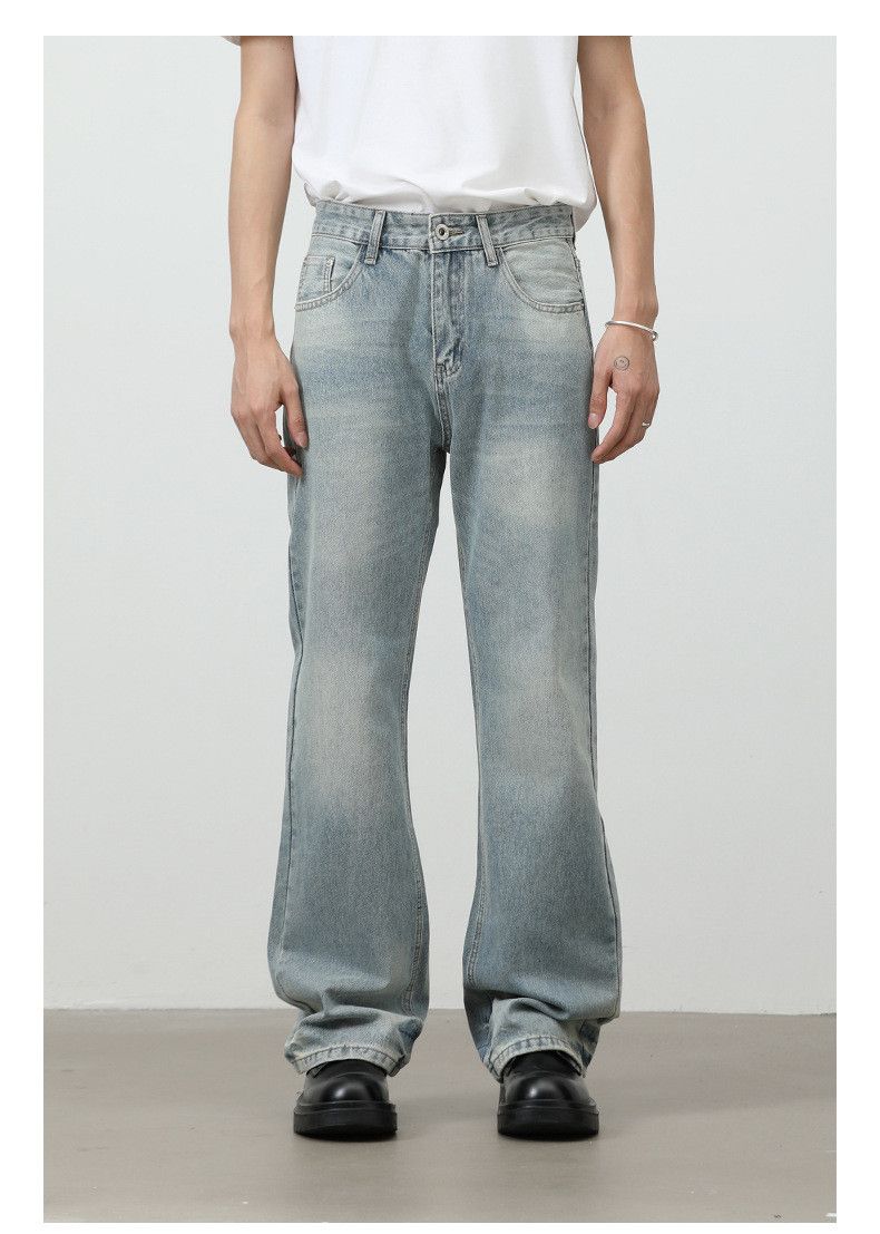 Japanese Brand Japanese retro washed distressed wide-leg straight jeans Size US 32 / EU 48 - 1 Thumbnail