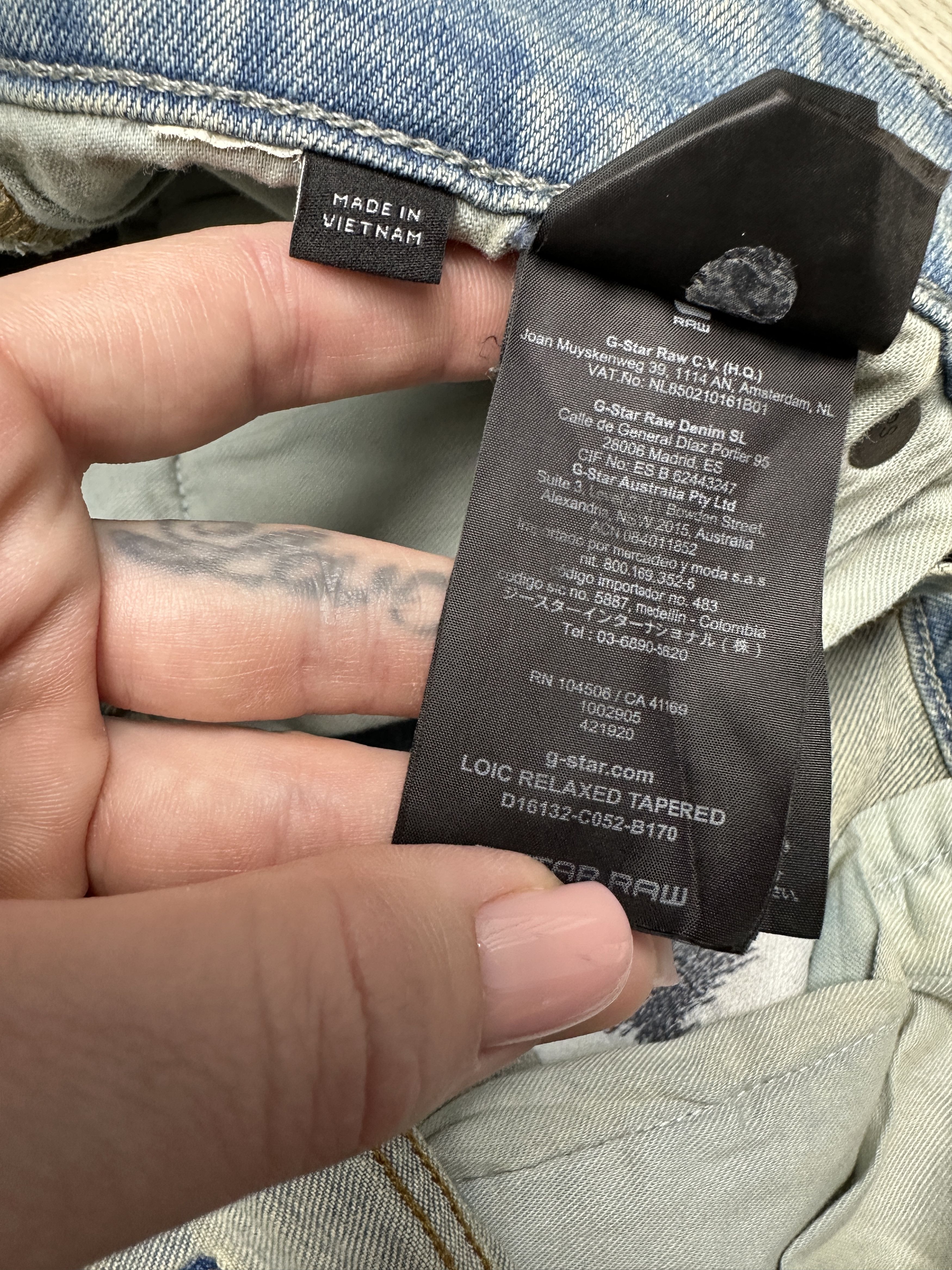 G-Star G Star Raw Mens Loic Relaxed Tapered Denim Pants Jeans Size US 32 / EU 48 - 7 Thumbnail