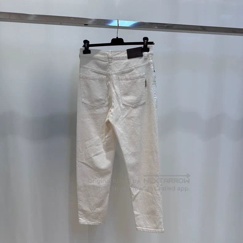 Brunello Cucinelli Brunello Cucinelli White Denim Casual Pants Size 25" / US 0 / IT 36 - 2 Thumbnail