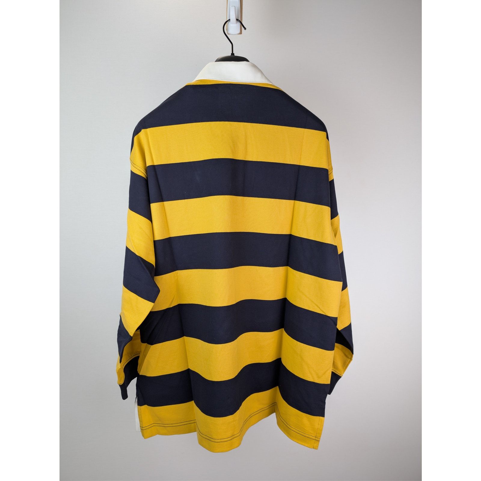 Moncler × Palm Angels o1rshd1 Striped Cotton Polo Shirt in Yellow / Blue Size US L / EU 52-54 / 3 - 10 Thumbnail