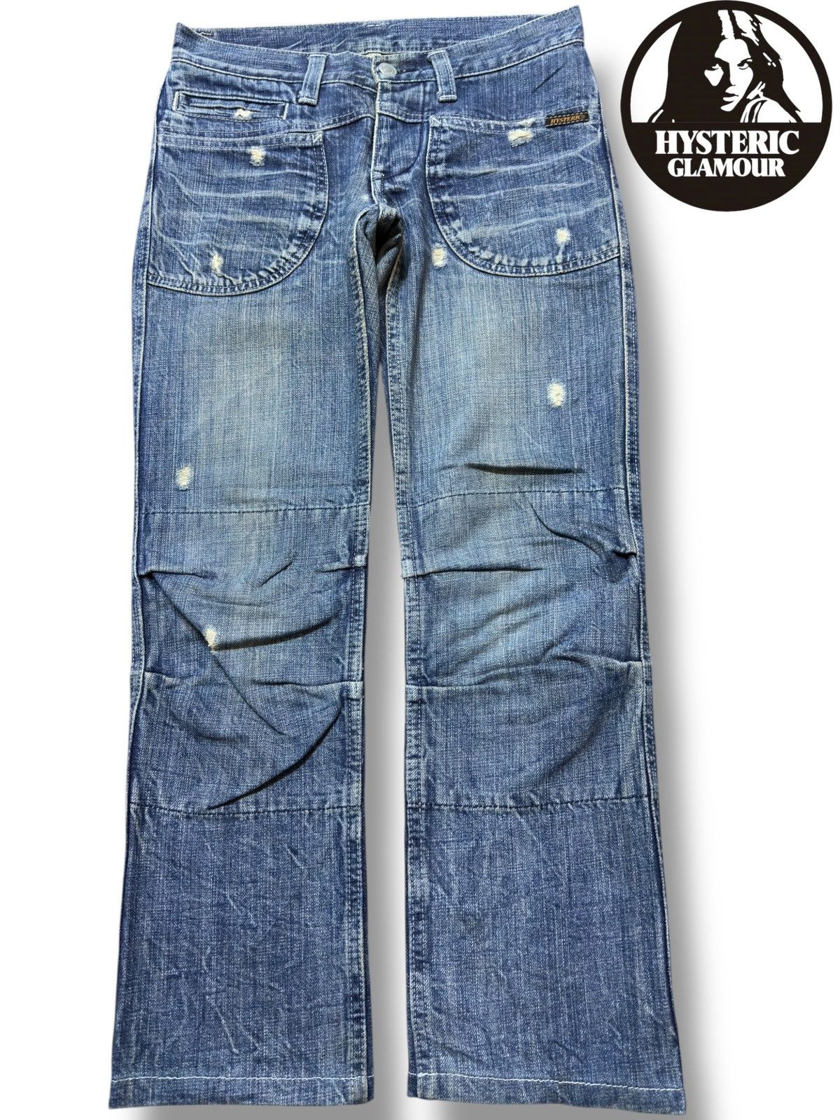 Hysteric Glamour Vintage Hysteric Glamour Kinky Double Knee Distressed Denim Size US 27 - 1 Thumbnail