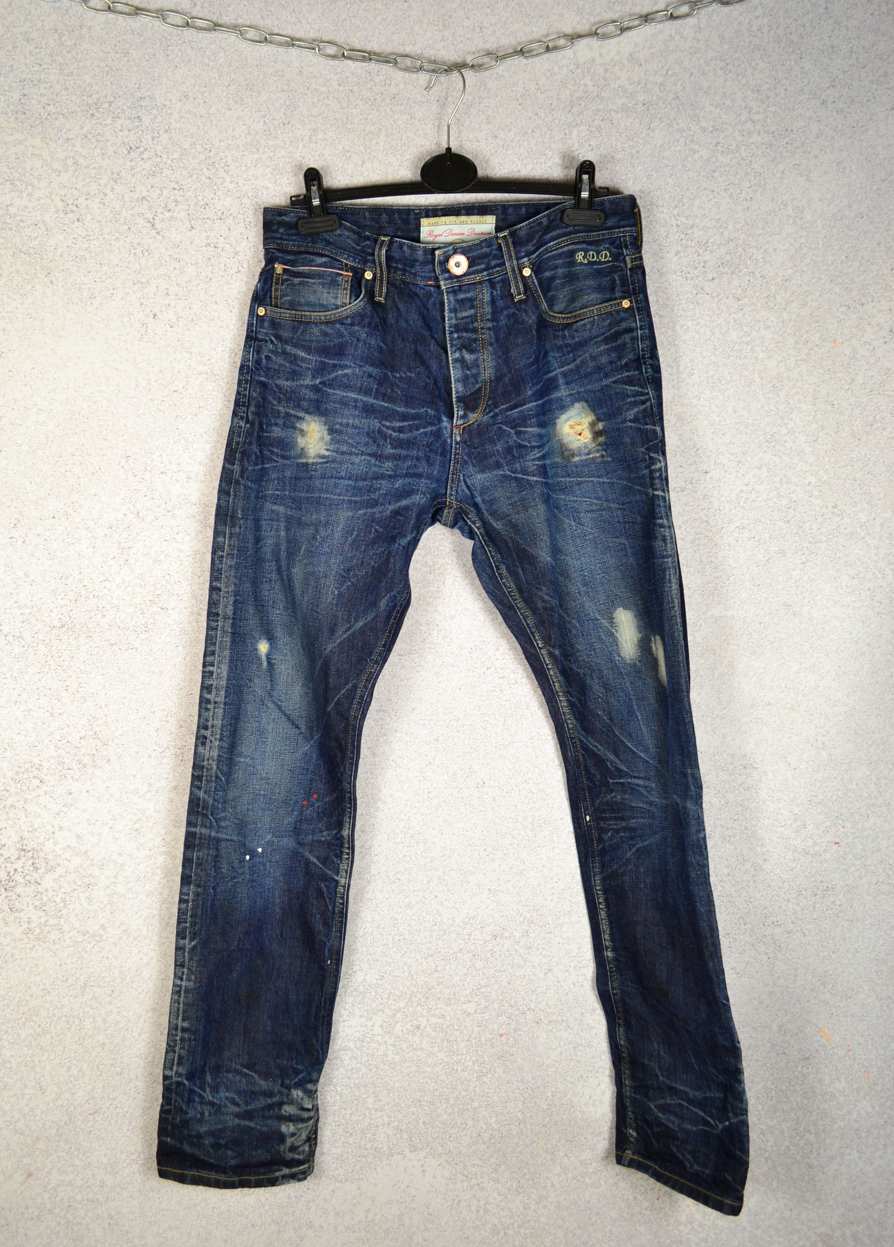 Jack & Jones RDD Royal Denim Division Distressed Selvedge Denim Size US 32 / EU 48 - 2 Thumbnail