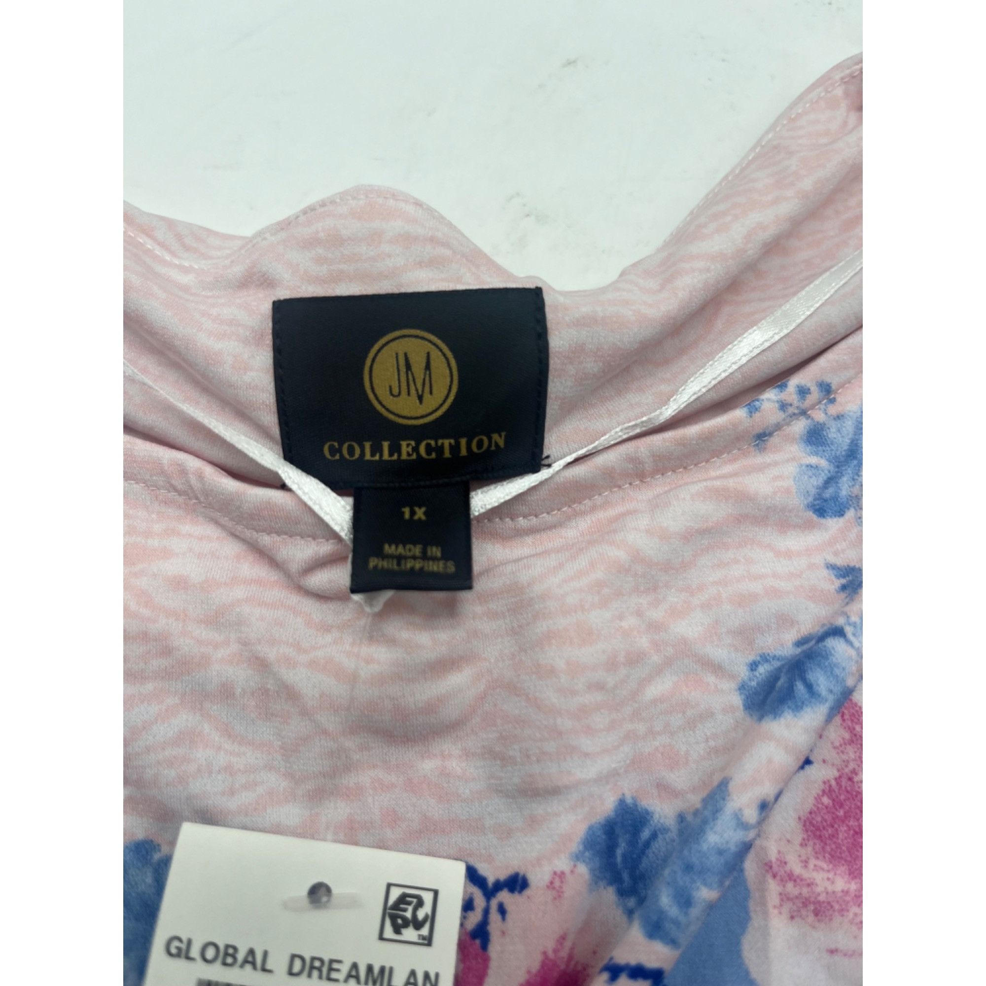 JM Collection JM Collection Tulip Sleeve Plus Size Printed Top, Fuchsia, 1 Size ONE SIZE - 7 Thumbnail