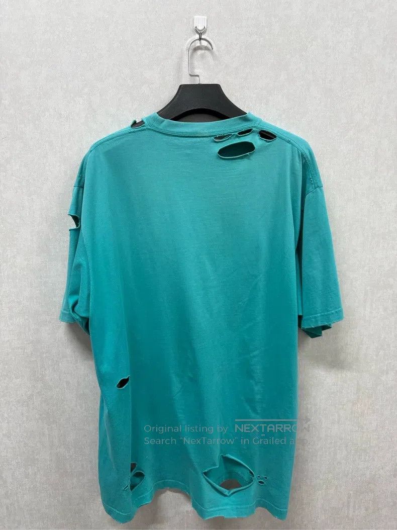 Balenciaga Balenciaga Teal Large Hole Short Sleeve Size US XS / EU 42 / 0 - 4 Thumbnail