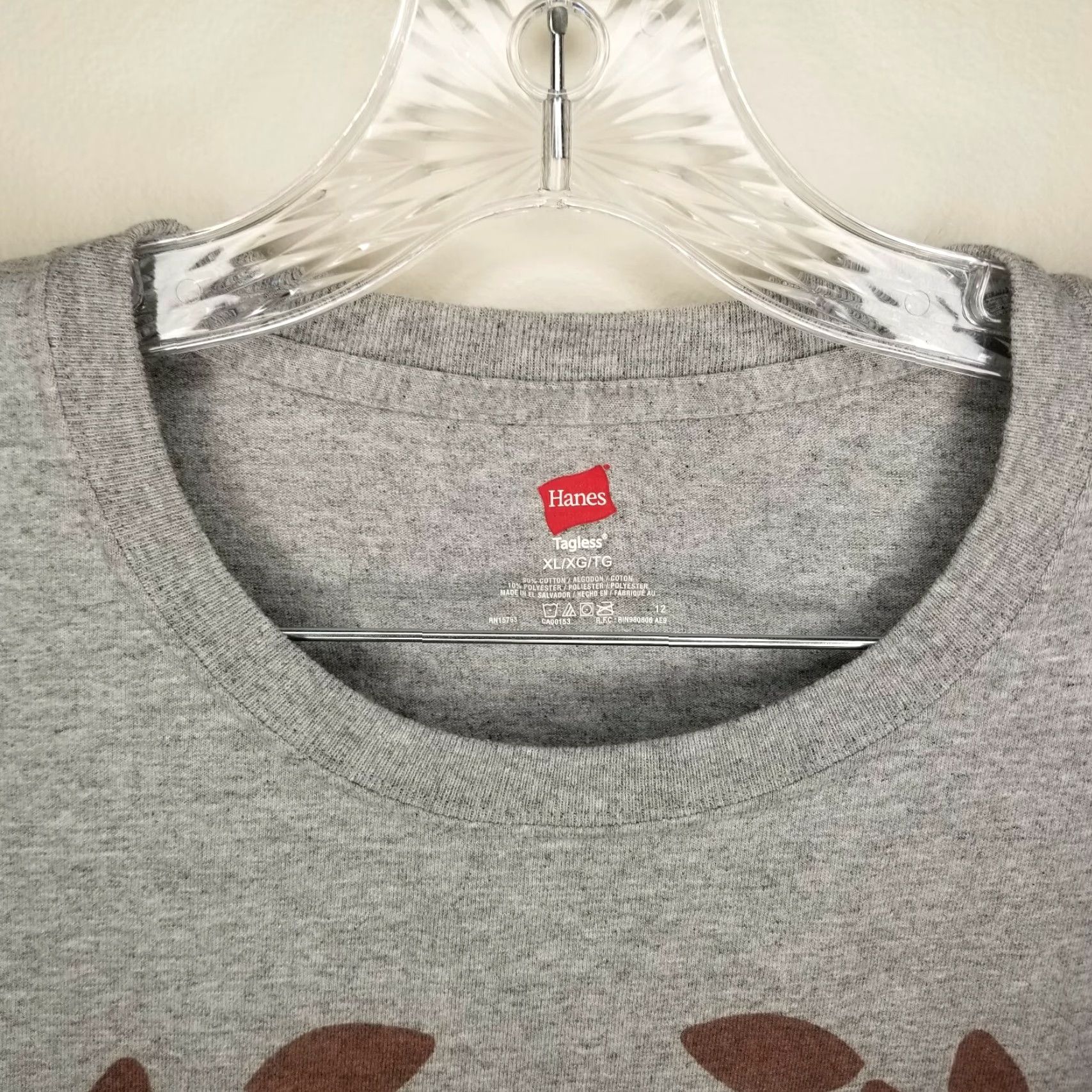 Hanes VINTAGE Hanes Men's T-Shirt XL Gray My Mustache Brings All The Girls To The Yard Mens Size US XL / EU 56 / 4 - 3 Thumbnail
