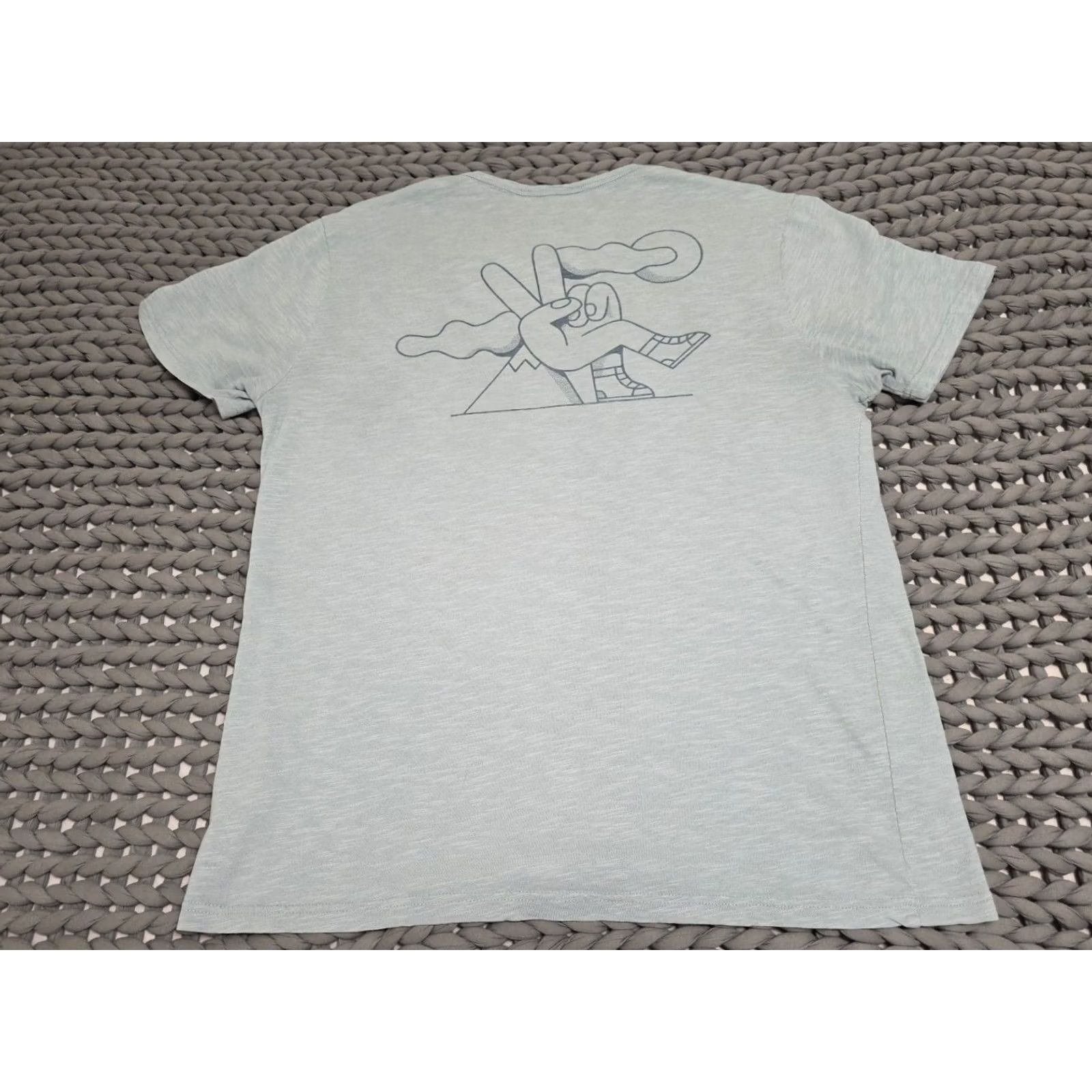 Roark Roark T-Shirt Blue Organic Cotton Peace Mountain Hiker XL Mens Short Sleeve Crew Neck Graphic Print All Seasons Vintage: No Size US XL / EU 56 / 4 - 4 Thumbnail