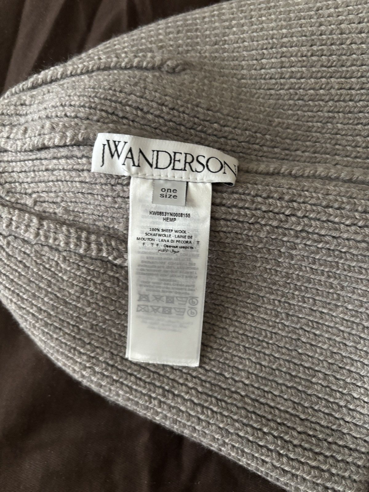 JW Anderson JW Anderson Logo Patch Beanie in Color Hemp Size ONE SIZE - 3 Thumbnail